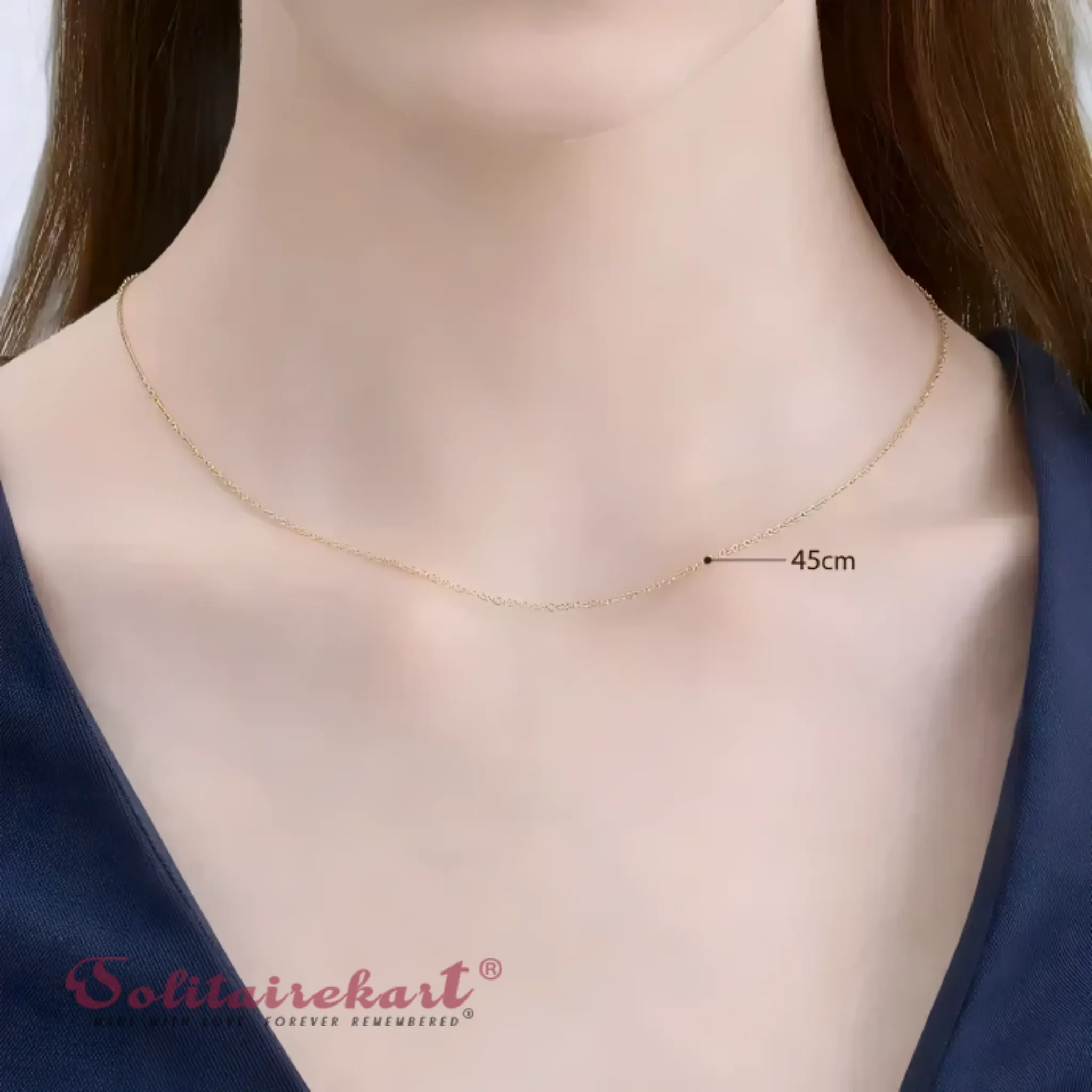 Solitairekart 14k yellow Gold Modern Square Cuban Chain 1.3472grm For Unisex.