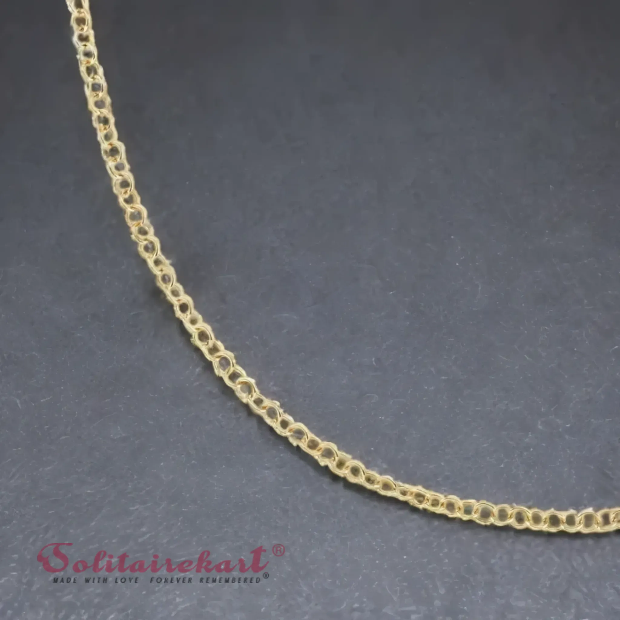 Solitairekart 14k yellow Gold Modern Square Cuban Chain 1.3472grm For Unisex.