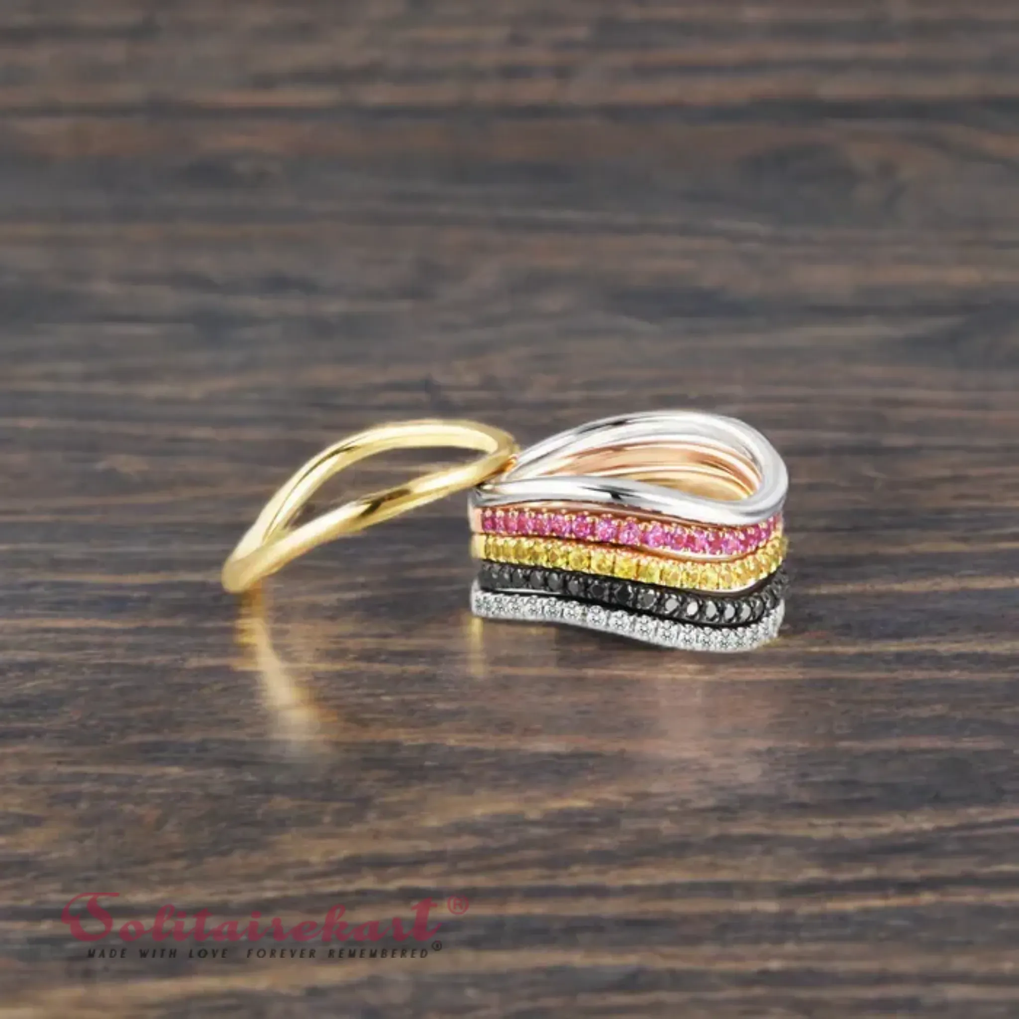 14K Rose Gold Band Ring For Unisex