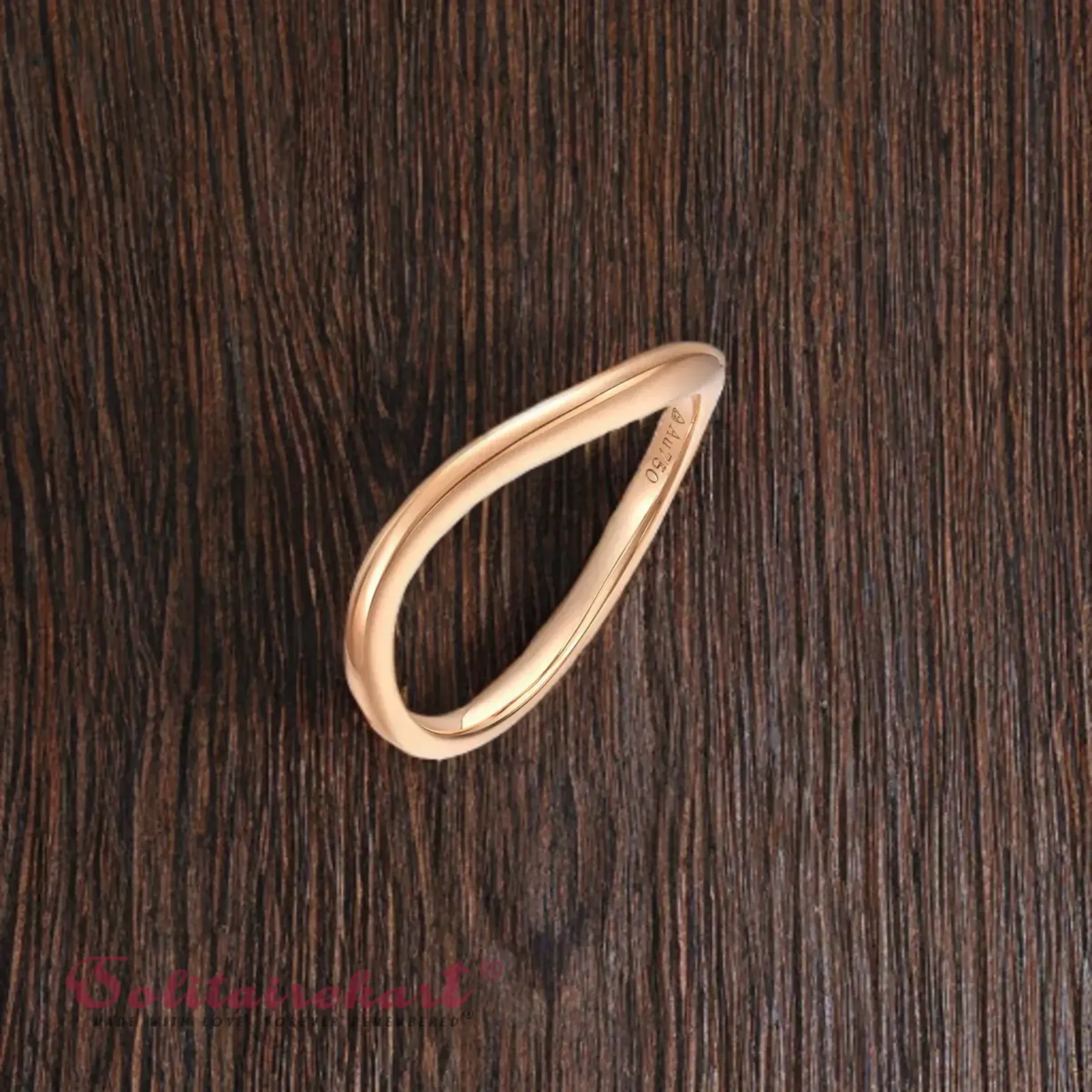 14K Rose Gold Band Ring For Unisex