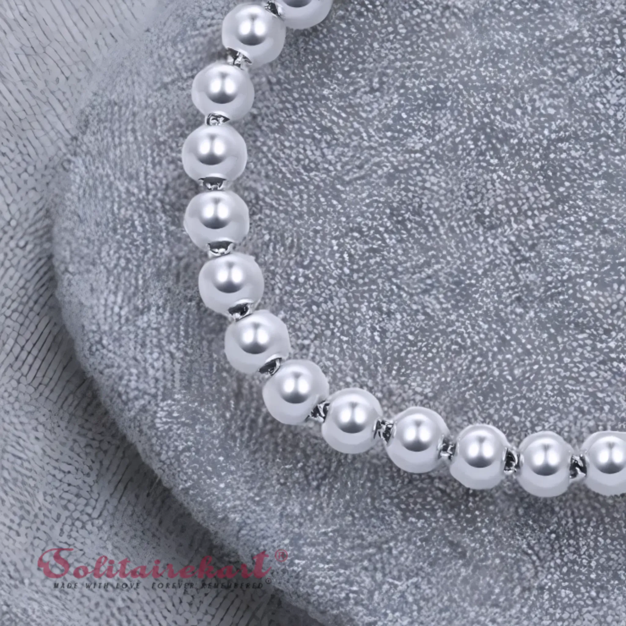 Solitairekart Platinum Beaded Charm Bracelets 21.597gm Weight For Unisex.