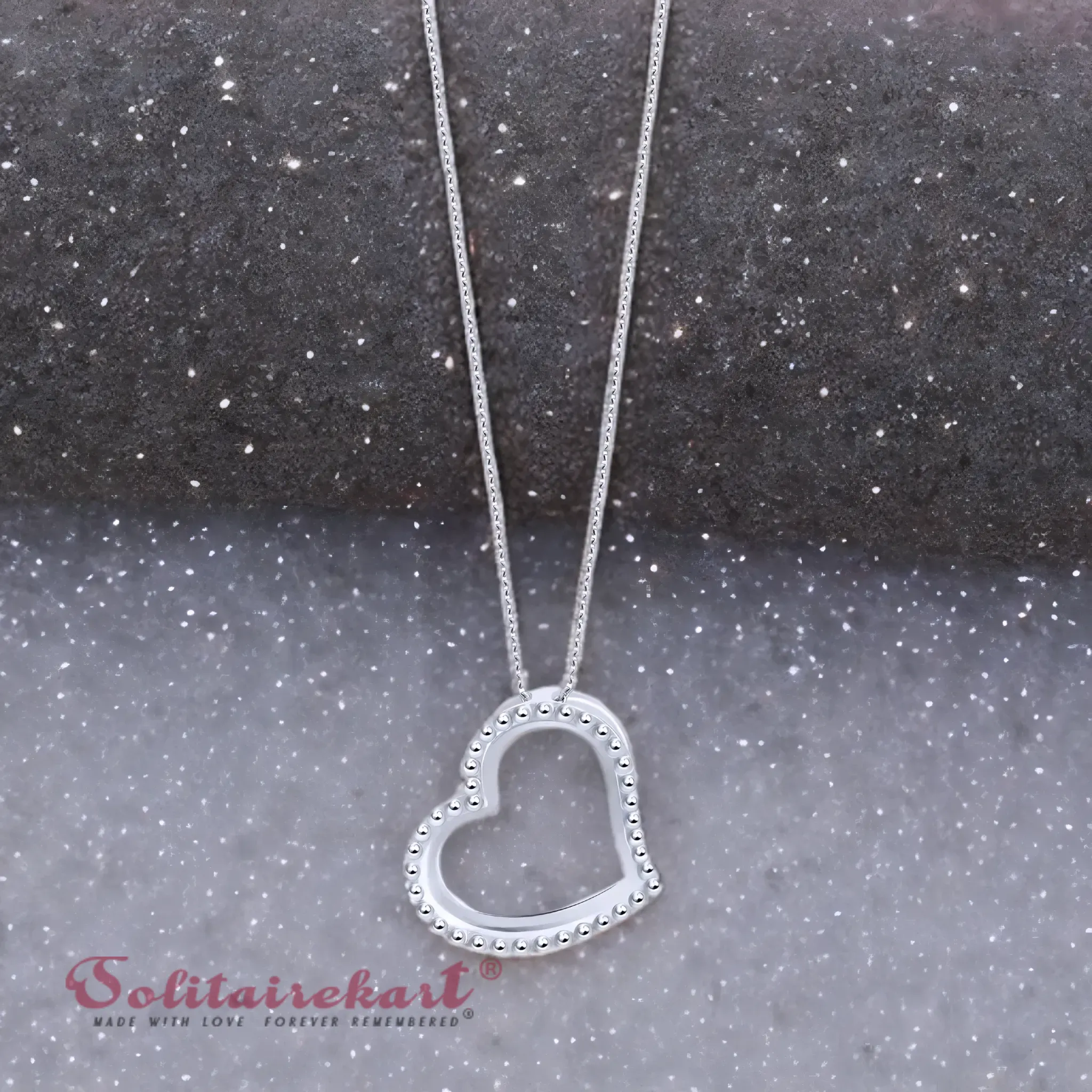 Solitairekart Heart Shape Platinum Pendant 1.385gm Weight For Woman.