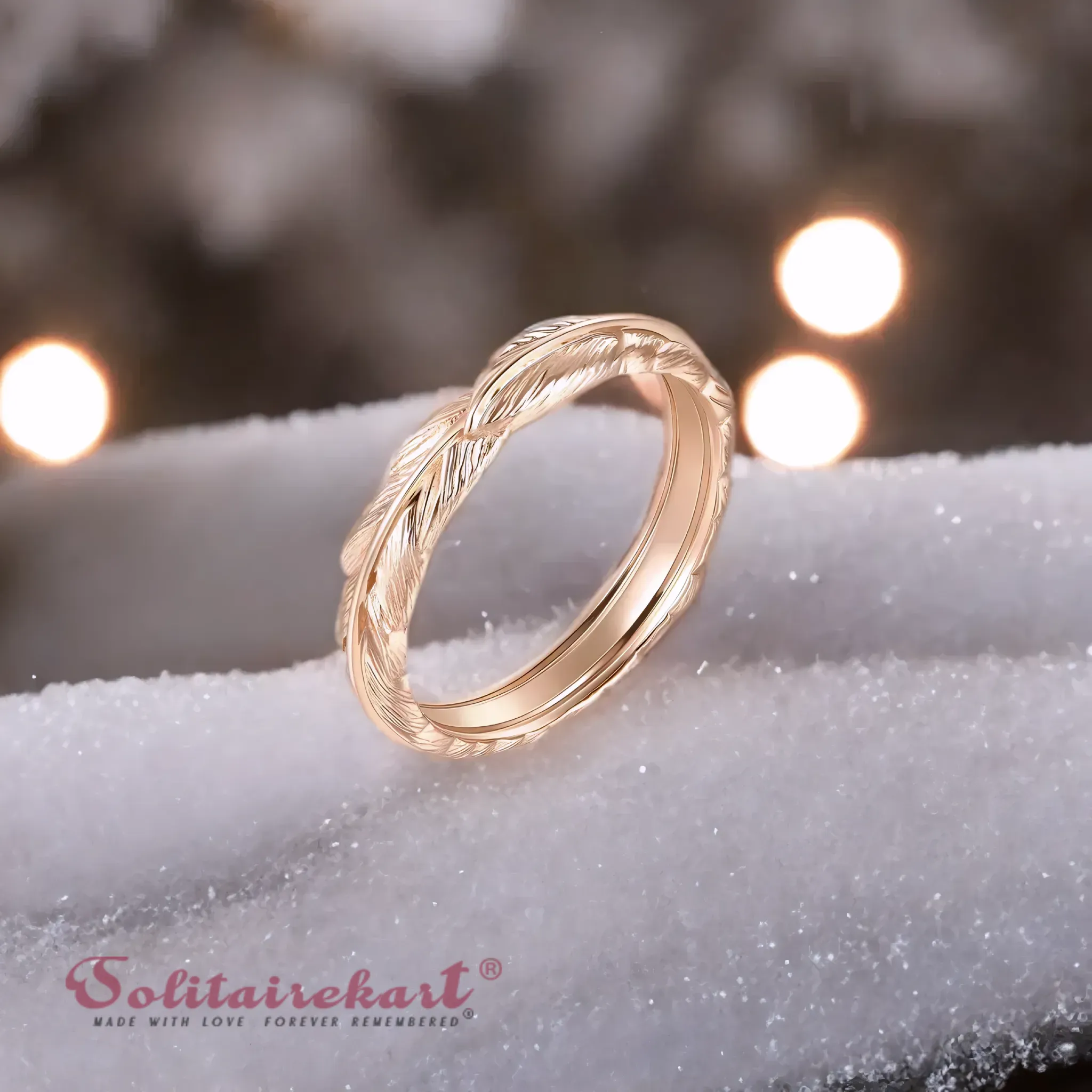14K Rose Gold Twist Band Ring