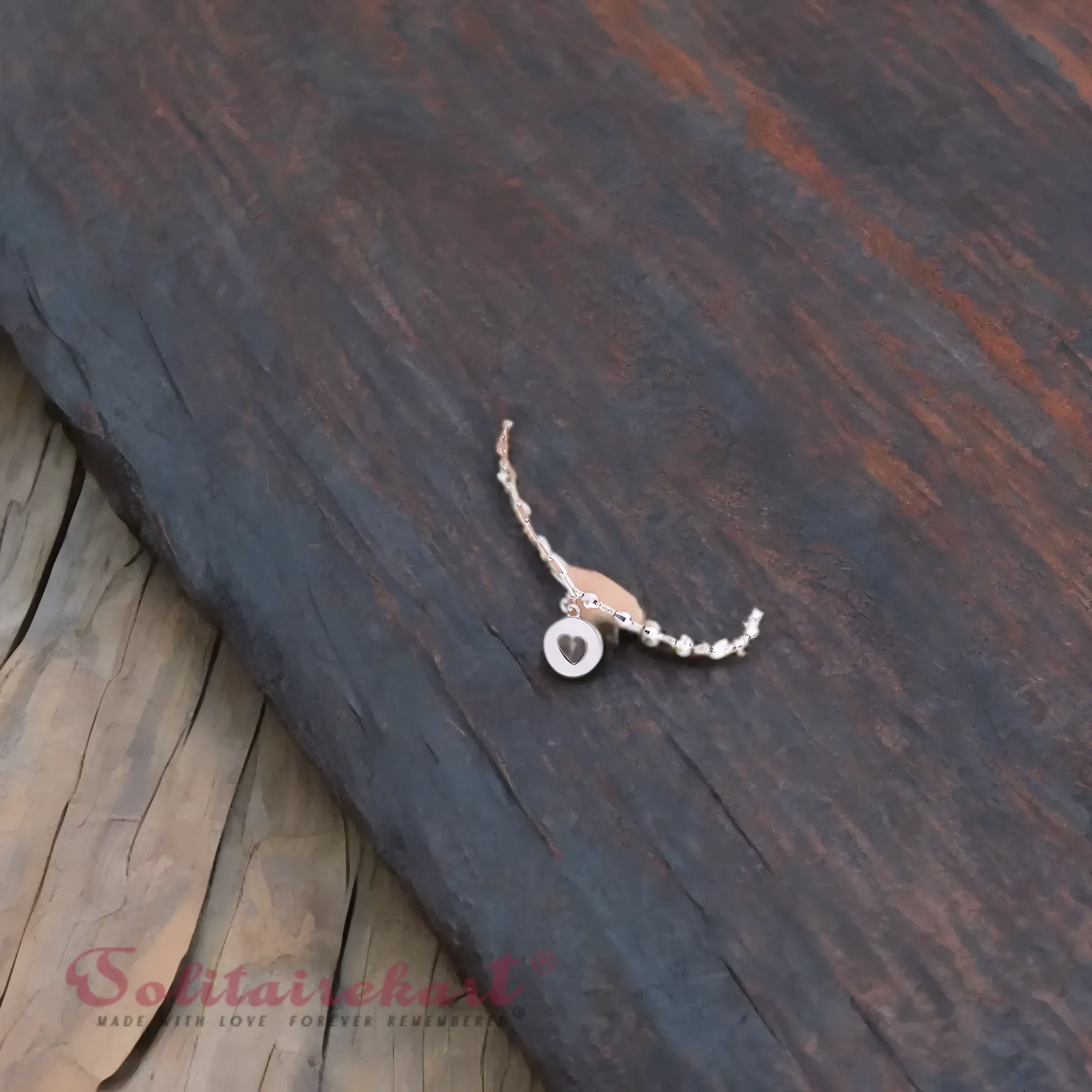 Solitairekart Platinum Beaded Charm Bracelets 4.716gm Weight For Woman.