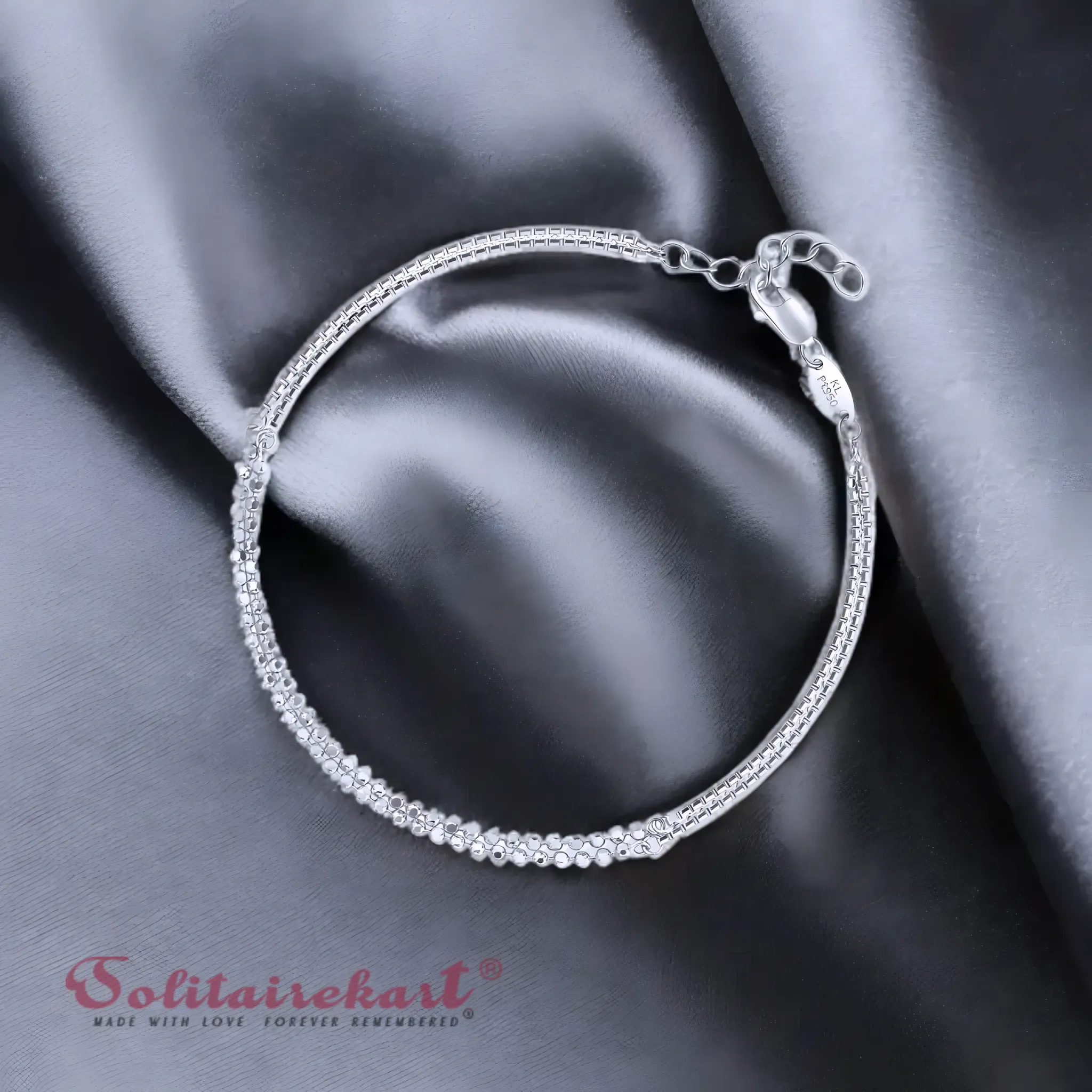 Solitairekart Platinum Tennis Design 4.566gm Weight For Unisex.