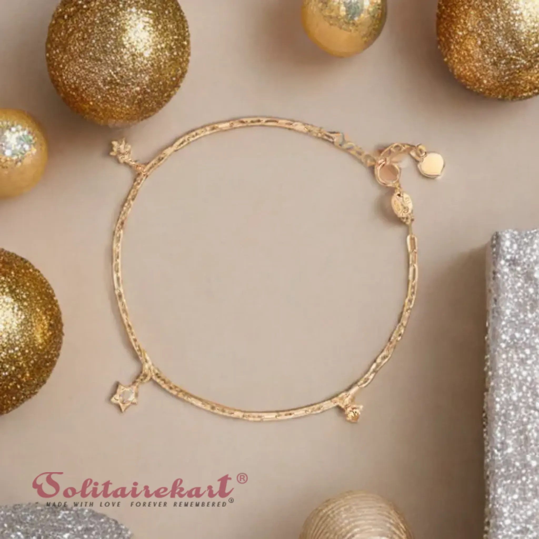 14K Rose Gold Charm Bracelet