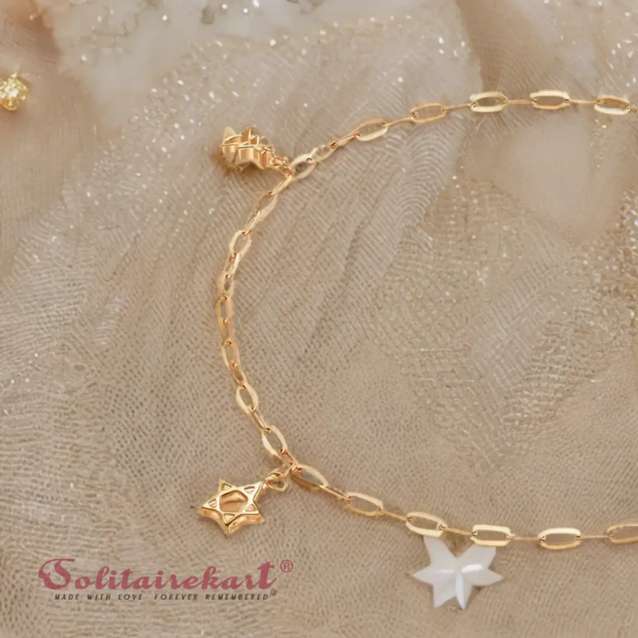 14K Rose Gold Charm Bracelet