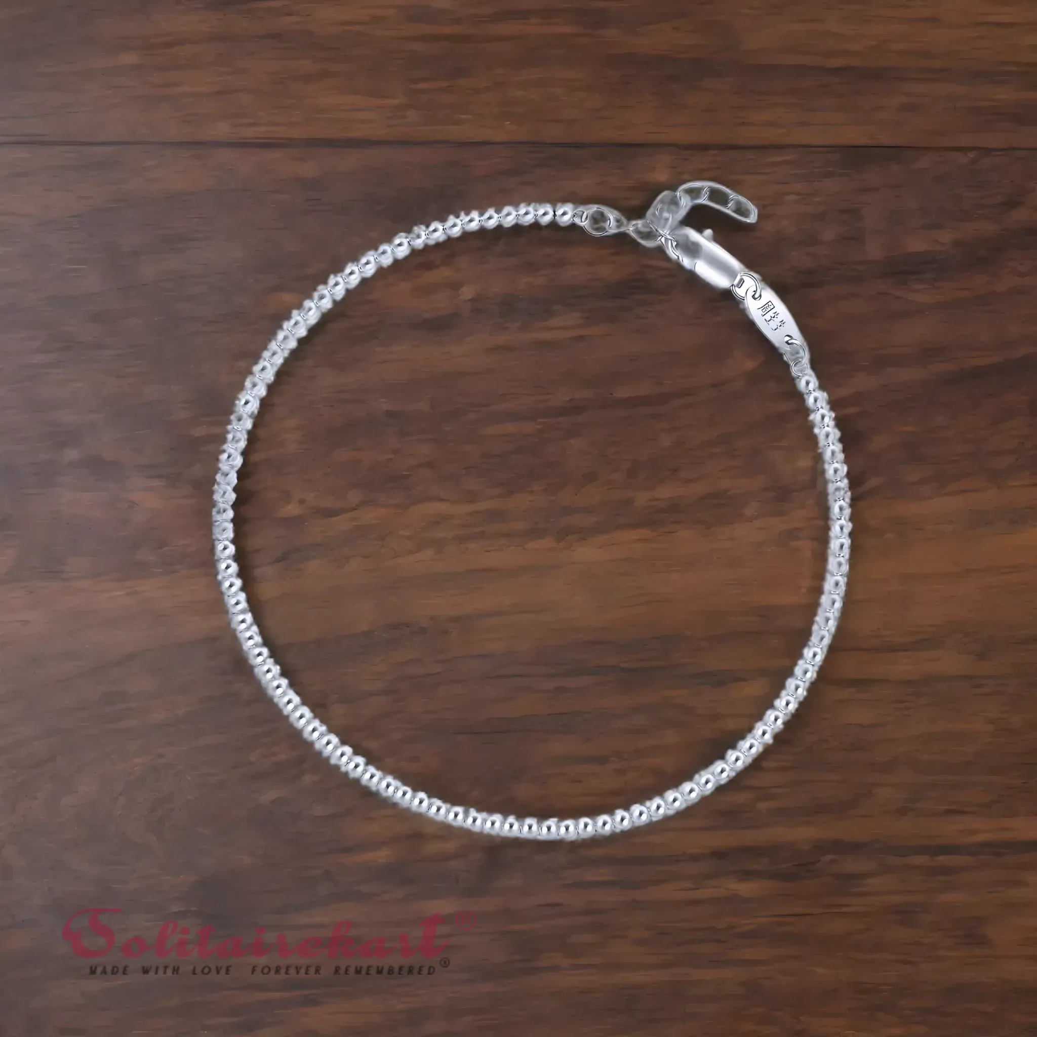 Solitairekart Platinum Beaded Charm Bracelets 2.62gm Weight For Woman.