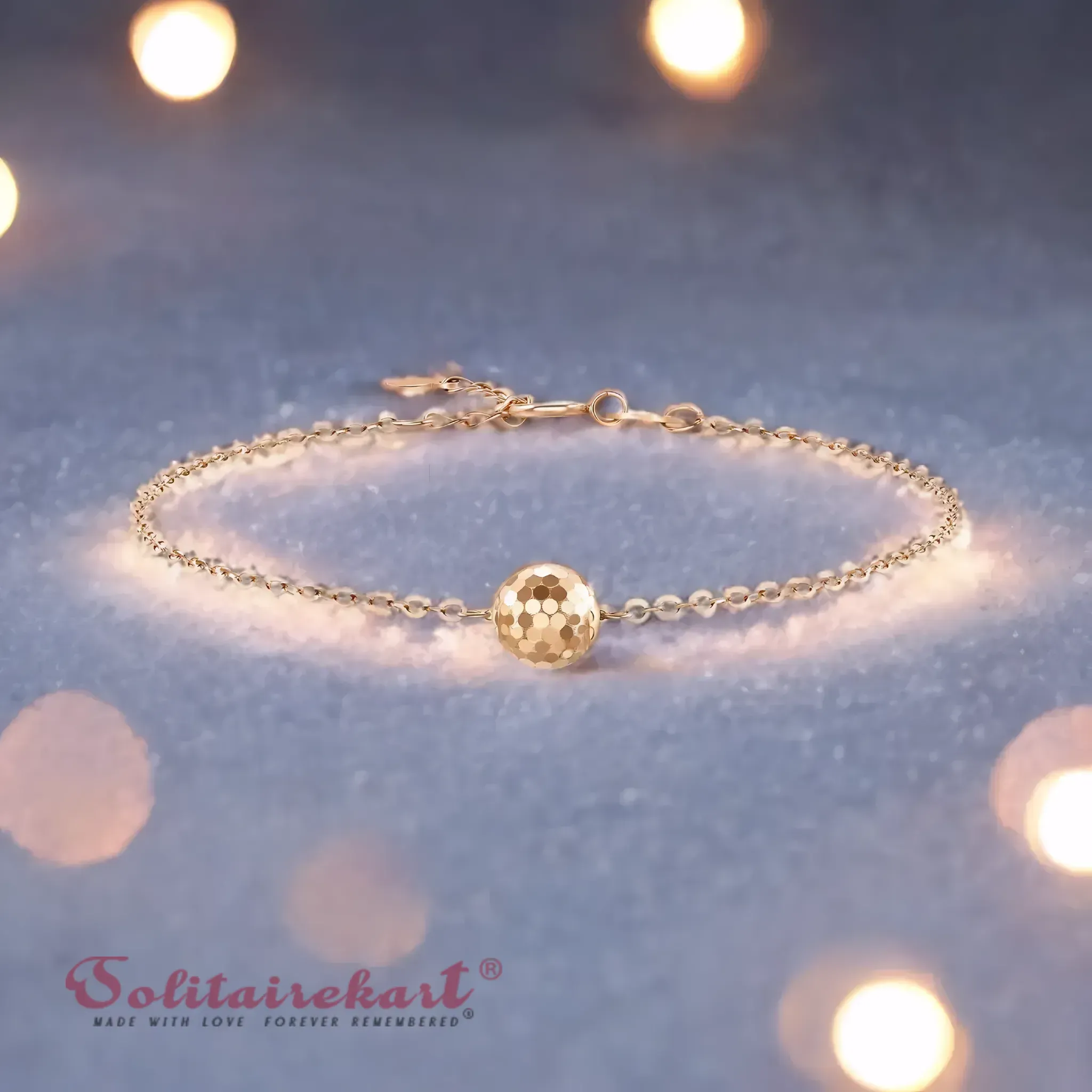 14K Rose Gold Bead Bracelet