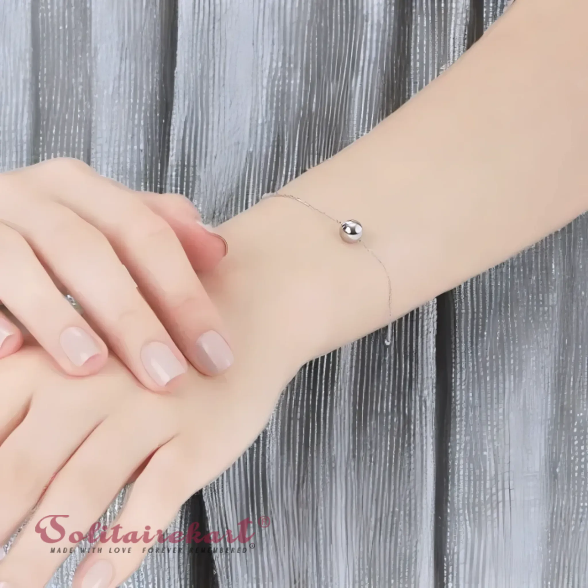 Solitairekart Platinum Pearl Station Bracelet 1.946gm Weight For Woman.