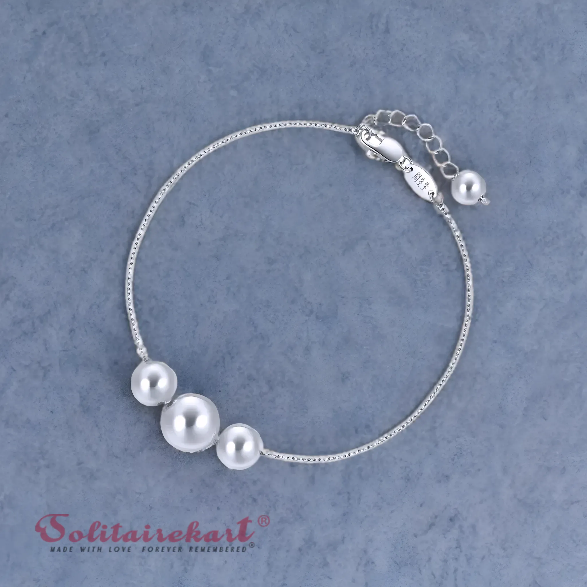 Solitairekart Platinum Beaded Charm Bracelets 3.444gm Weight For Woman.