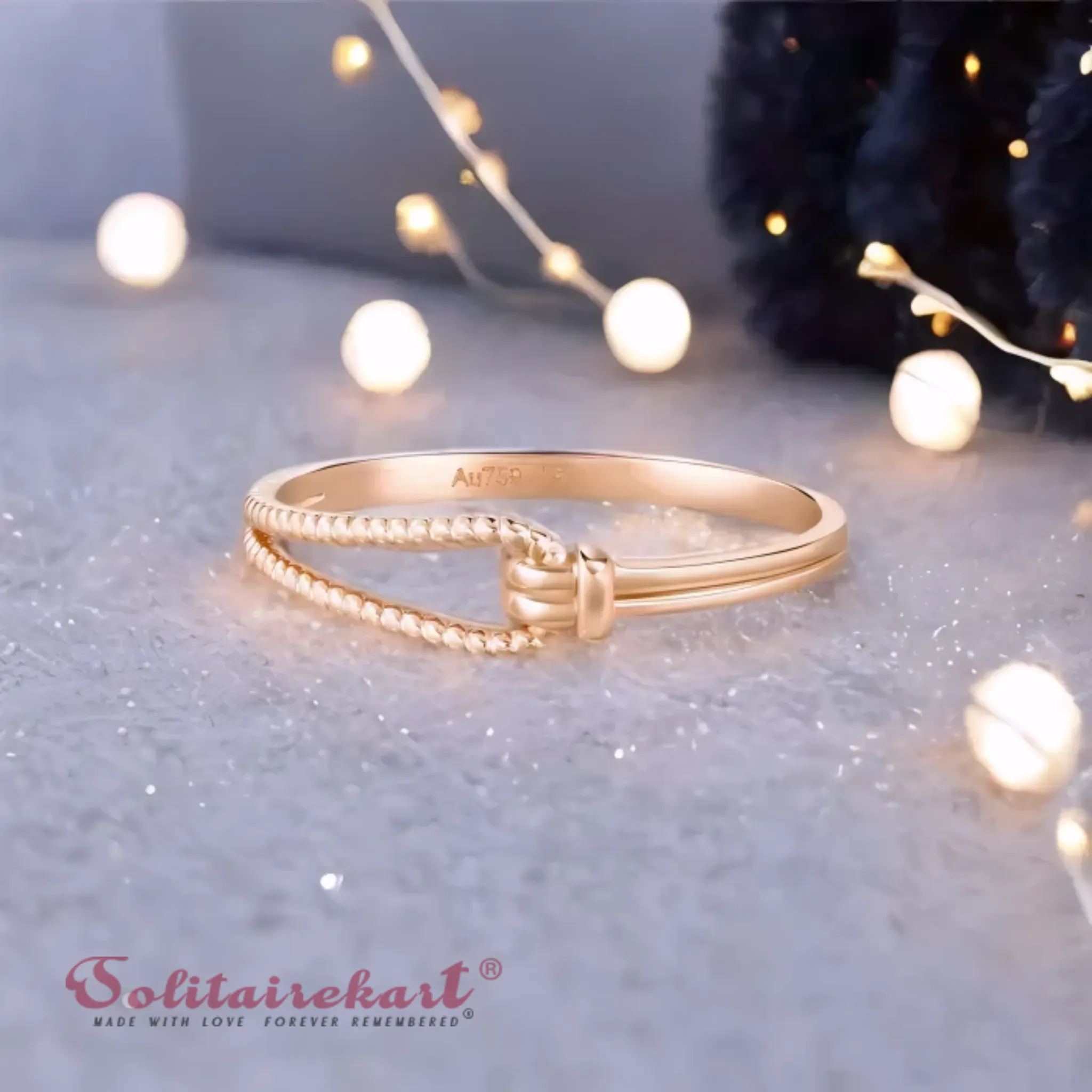 14K Rose Gold Open Band Ring