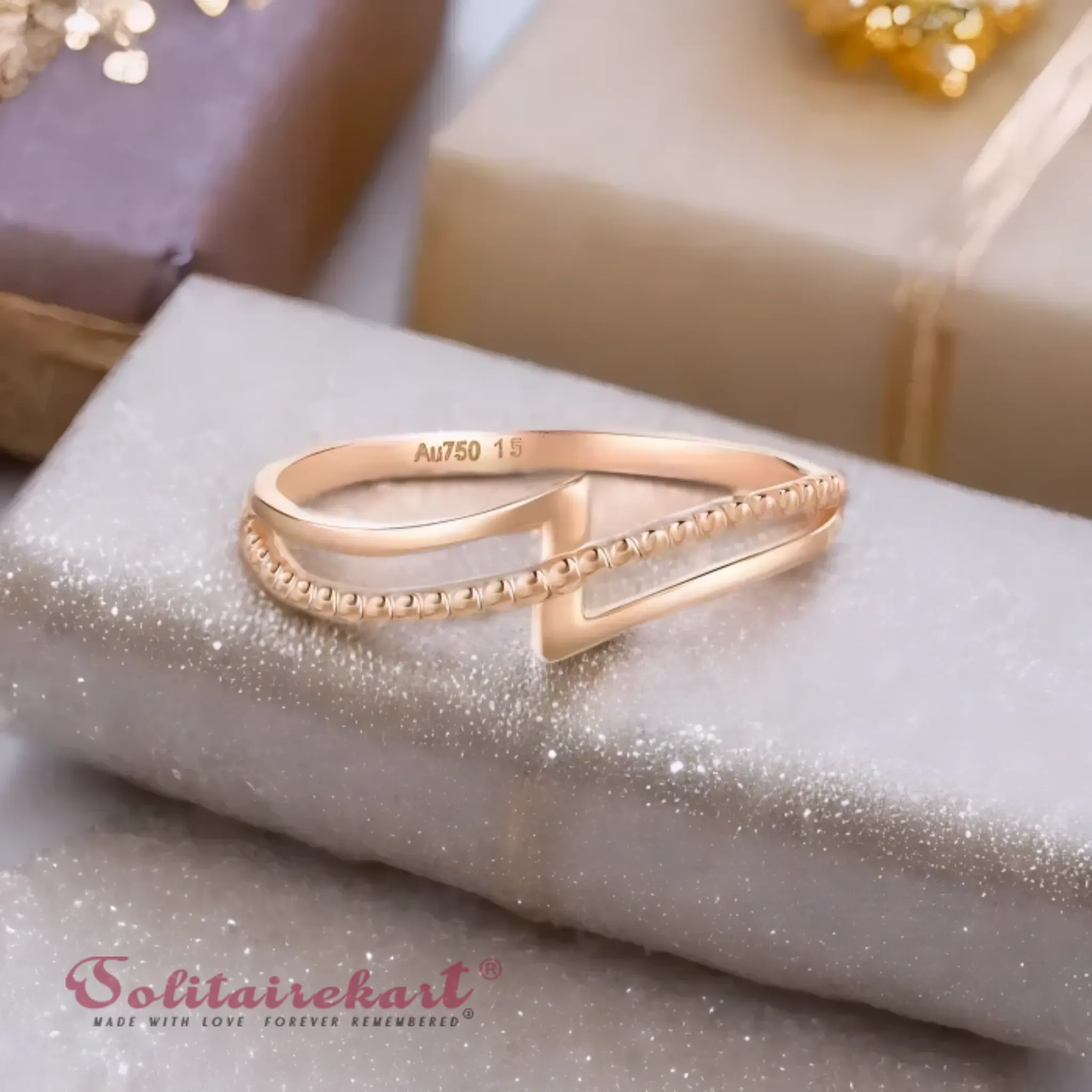 14K Rose Gold Open Band Ring 1.1376grm 