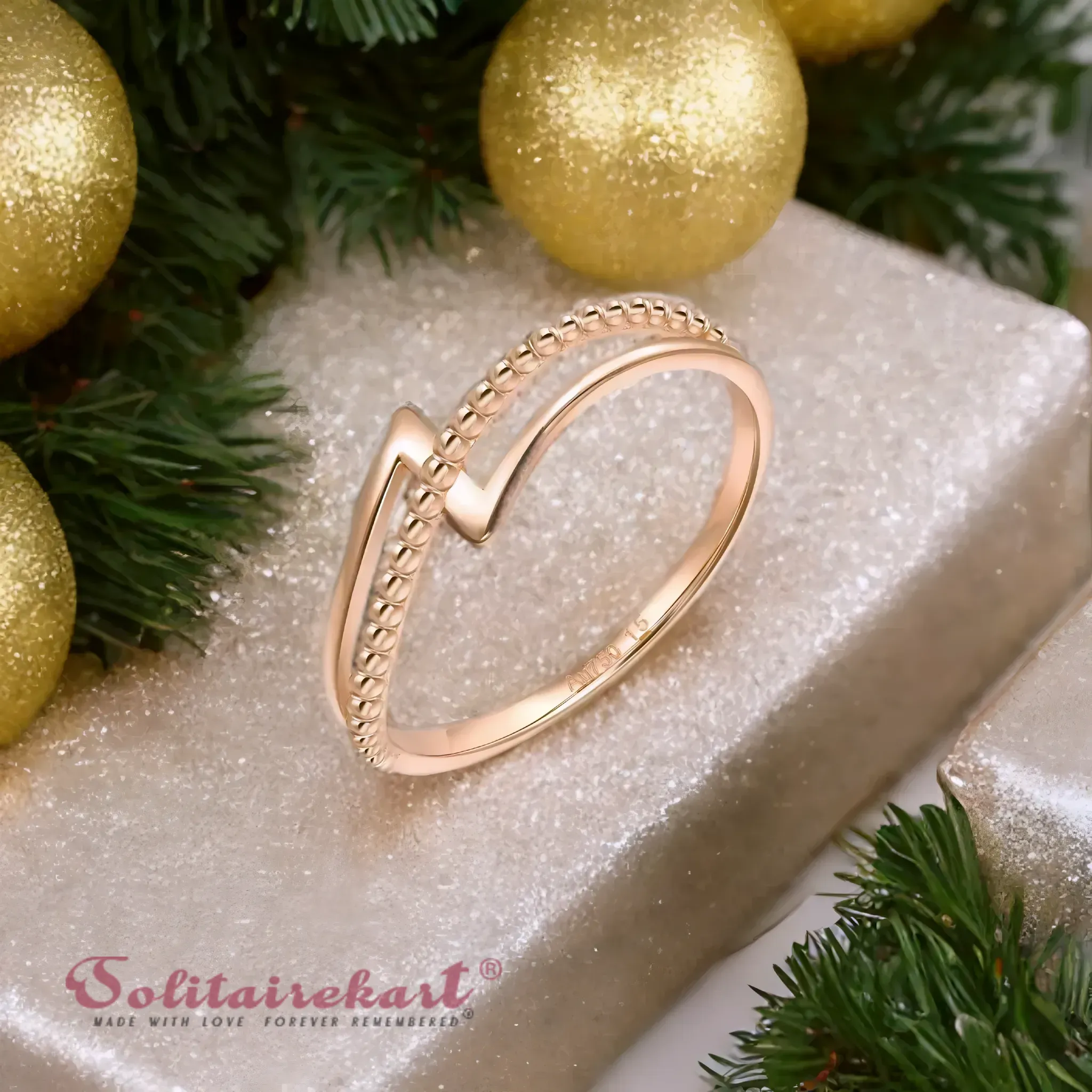 14K Rose Gold Open Band Ring 1.1376grm 