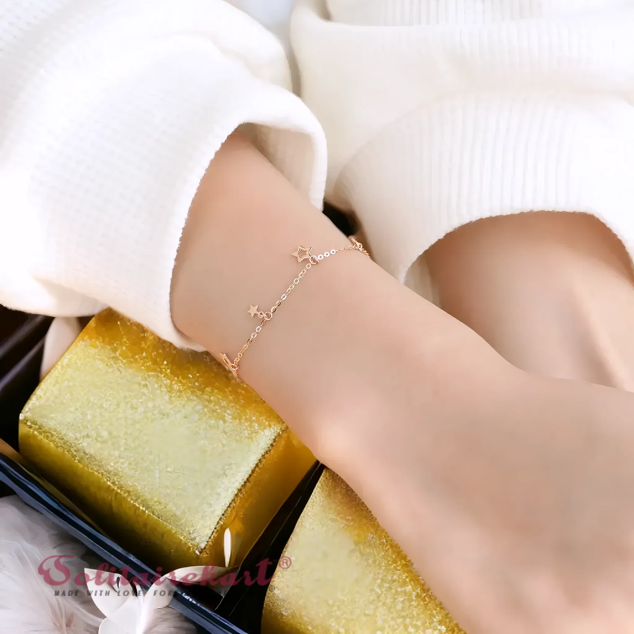 14K Rose Gold Starry Bracelet