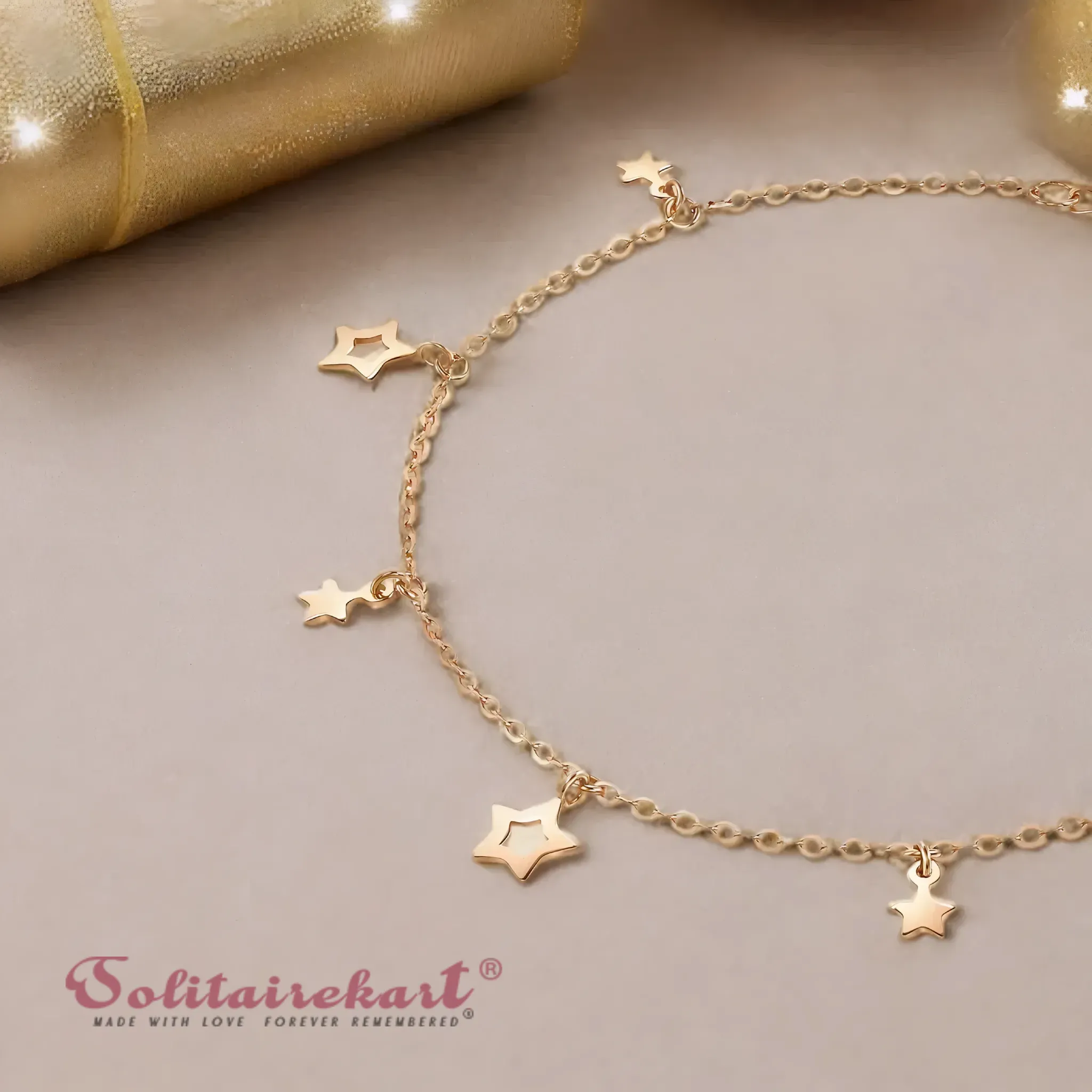 14K Rose Gold Starry Bracelet