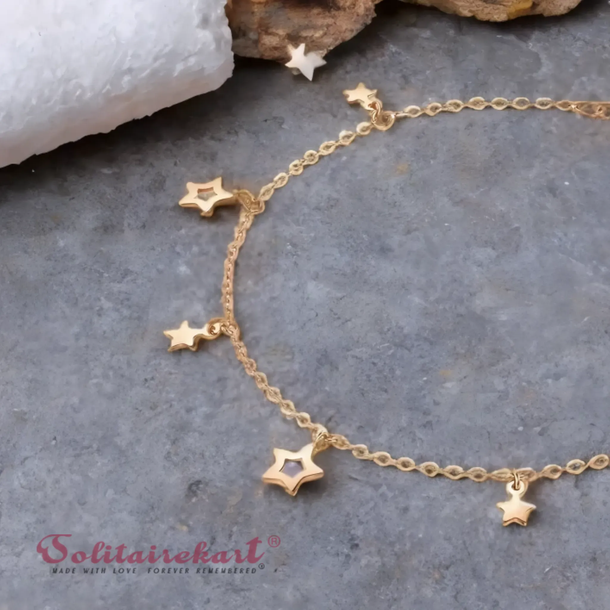 14K Rose Gold Charm Bracelet