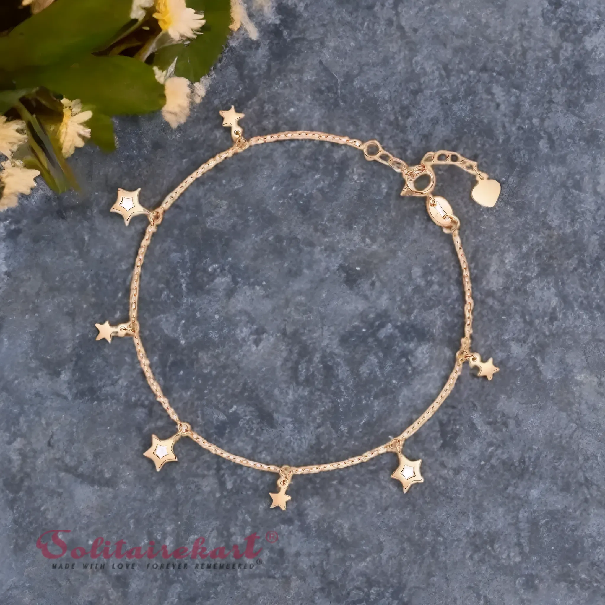 14K Rose Gold Charm Bracelet