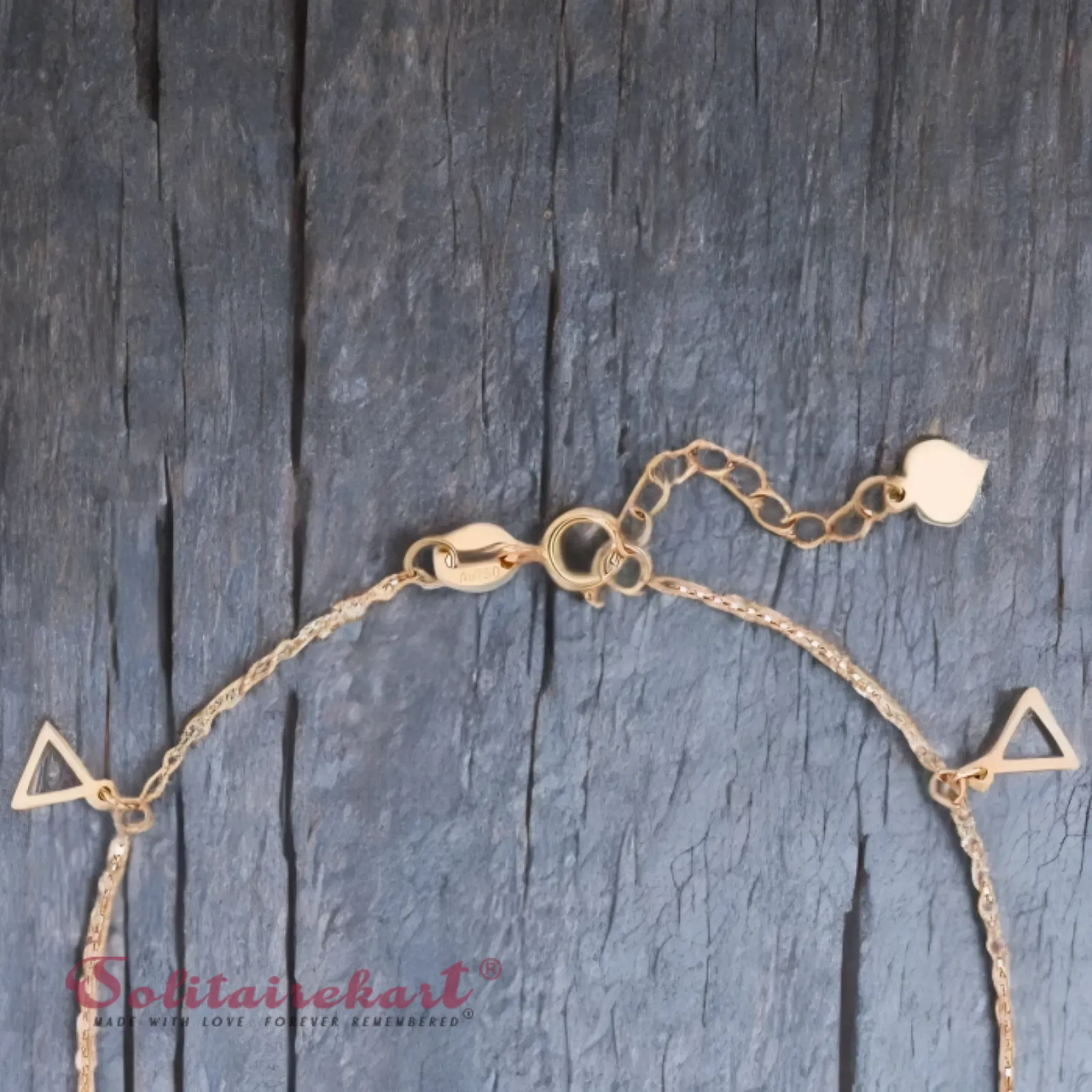 14K Rose Gold Triangle Bracelet