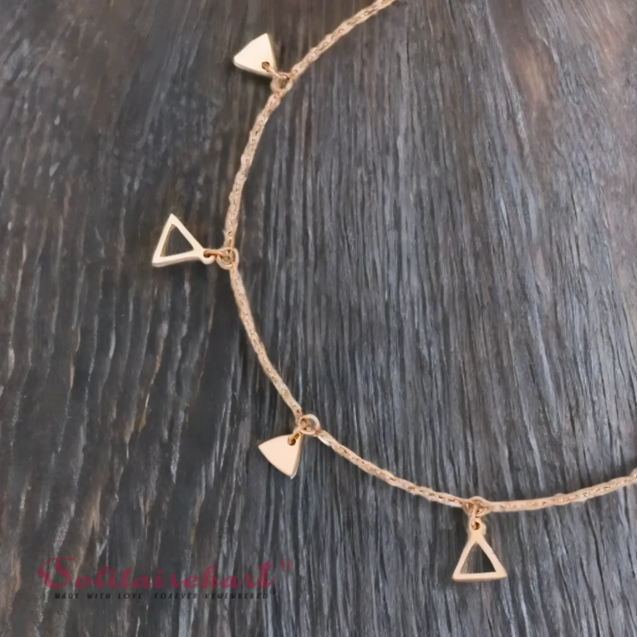 14K Rose Gold Triangle Bracelet