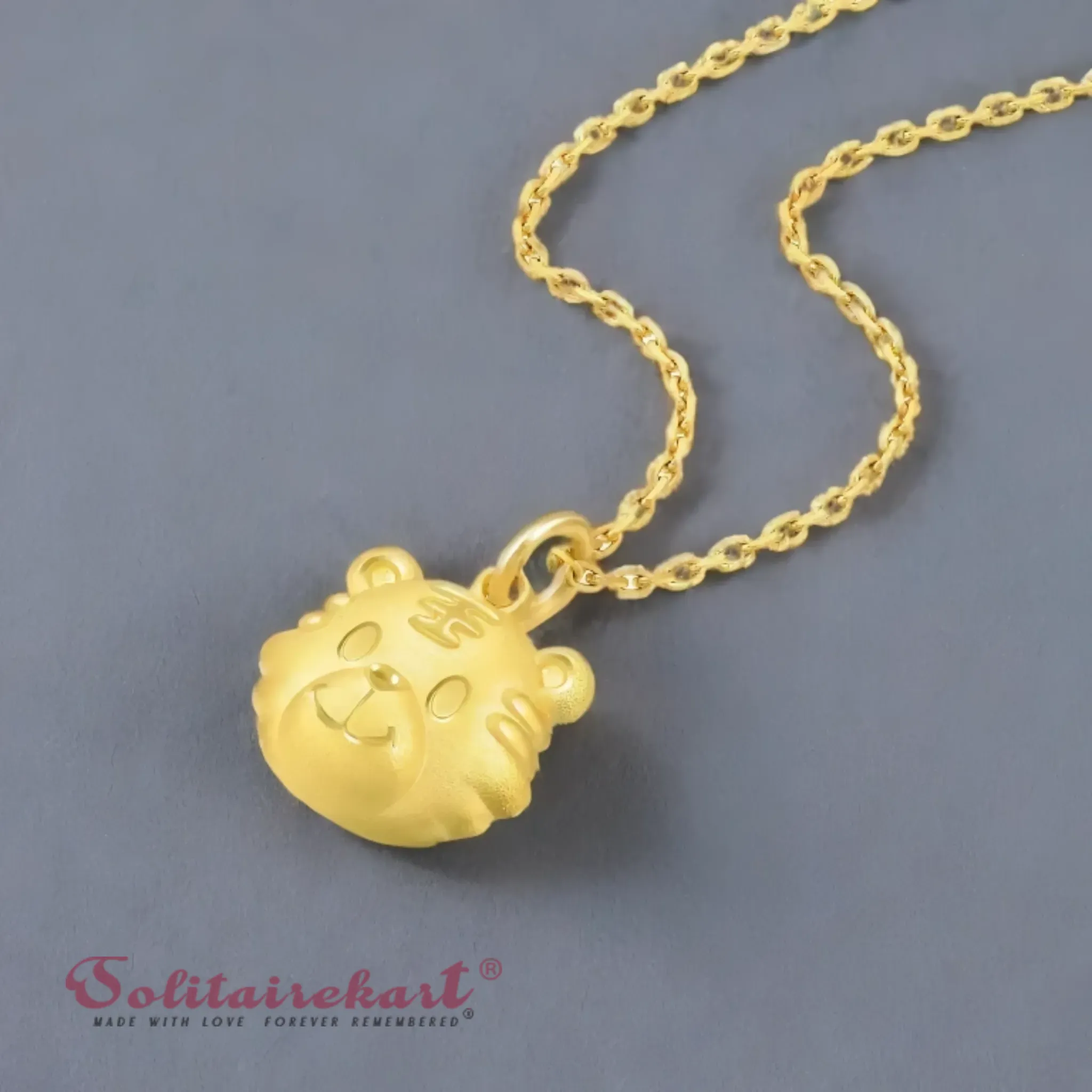 14K Gold Cuddly Bear Pendant