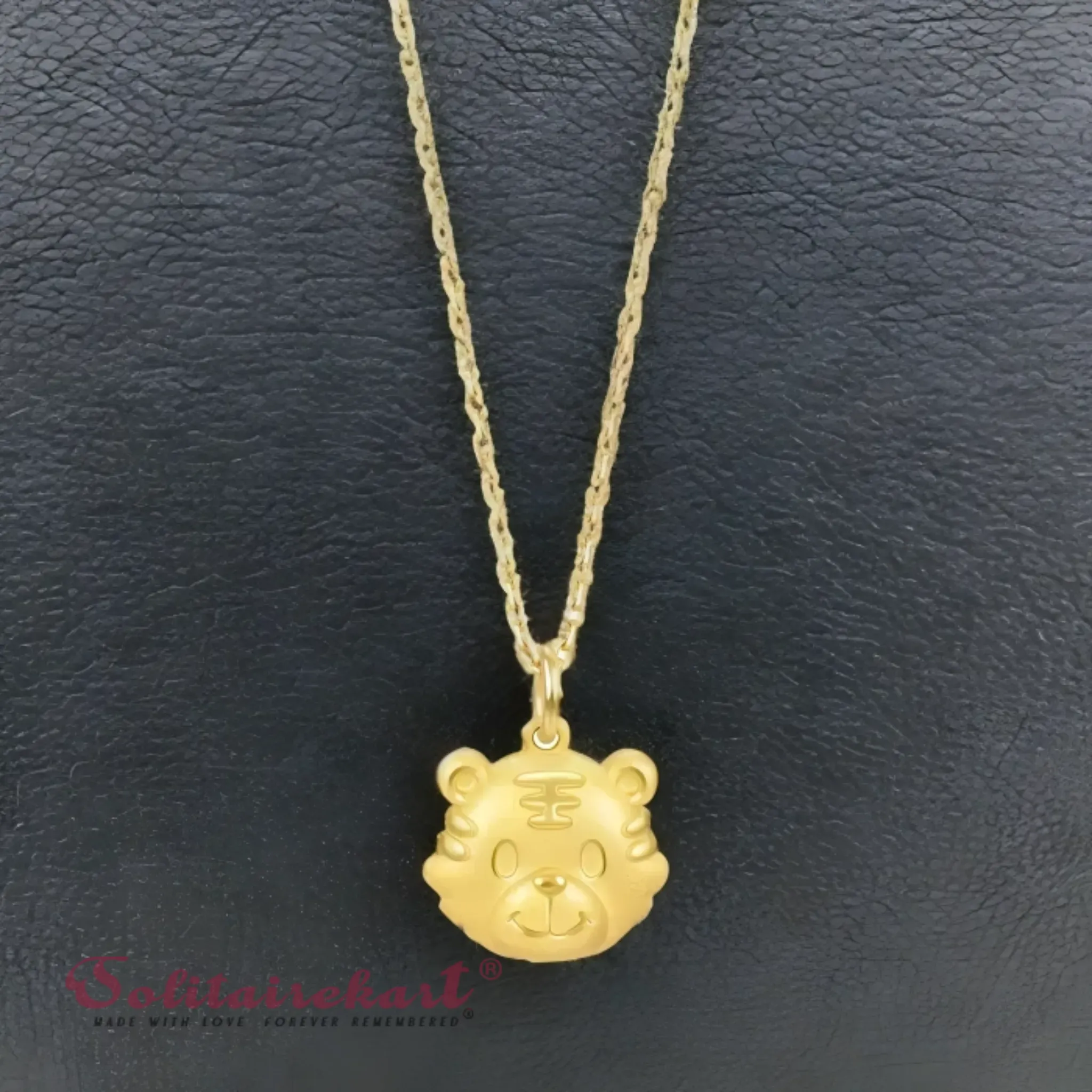 14K Gold Cuddly Bear Pendant