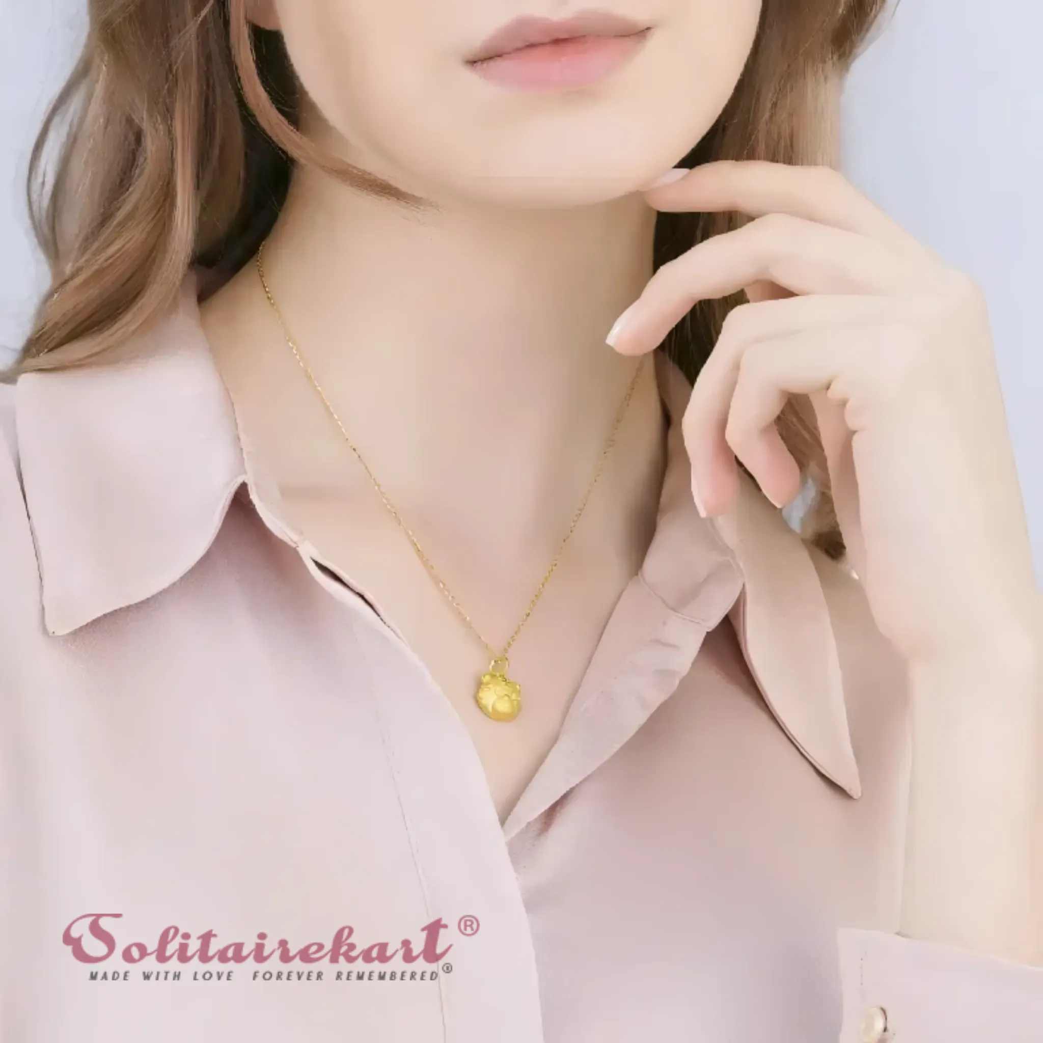 14K Gold Cuddly Bear Pendant