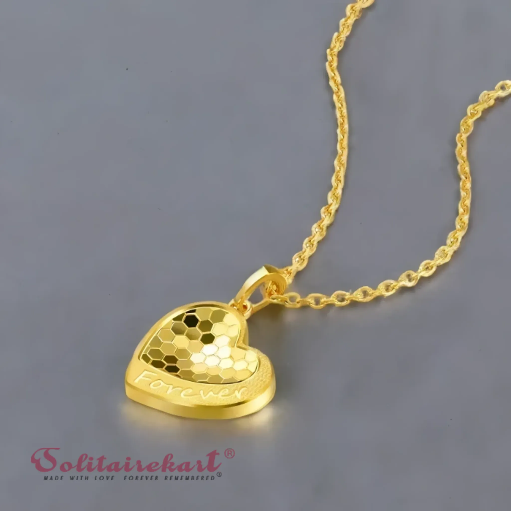 14K Yellow Gold Heart Pendant