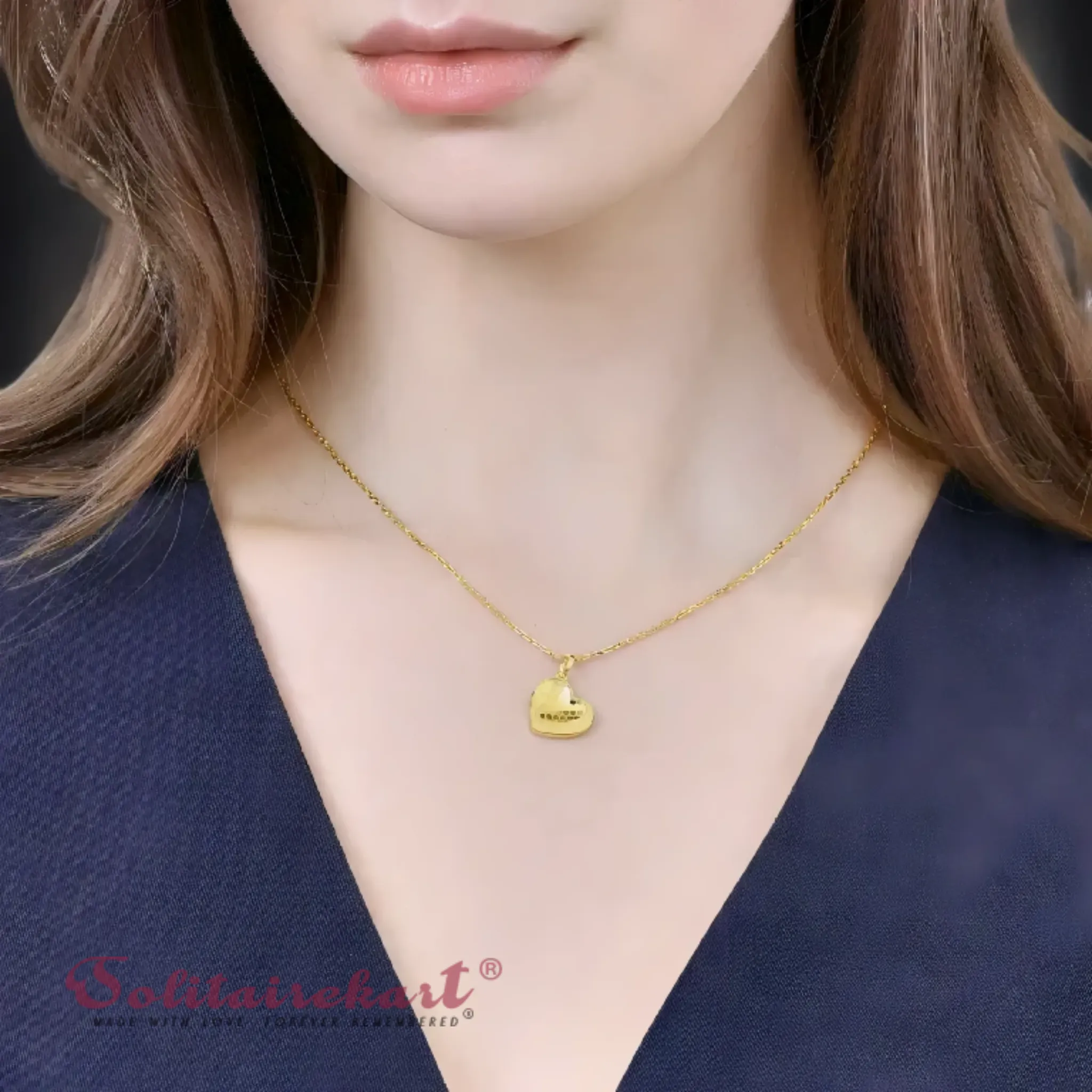 14K Yellow Gold Heart Pendant