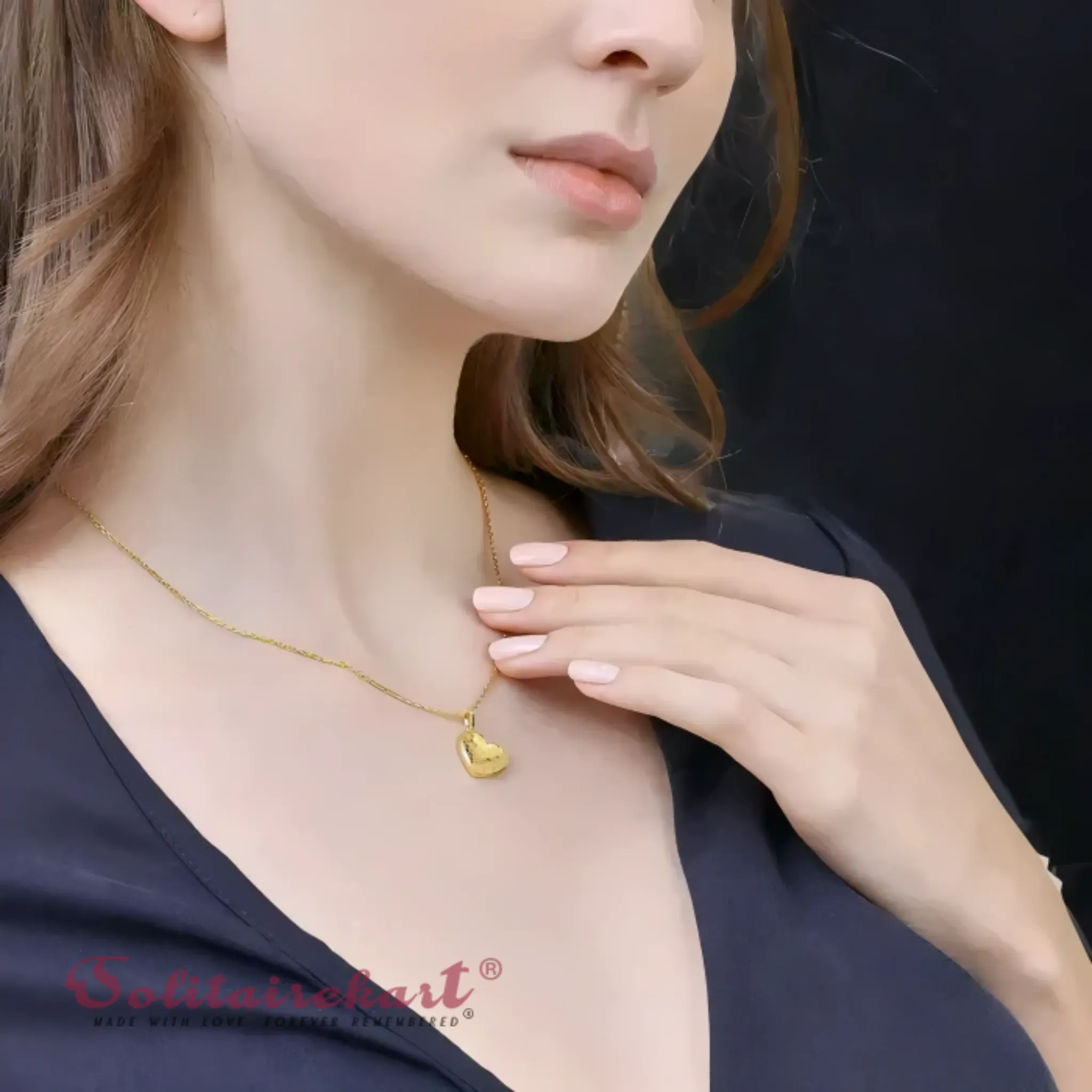 14K Yellow Gold Heart Pendant