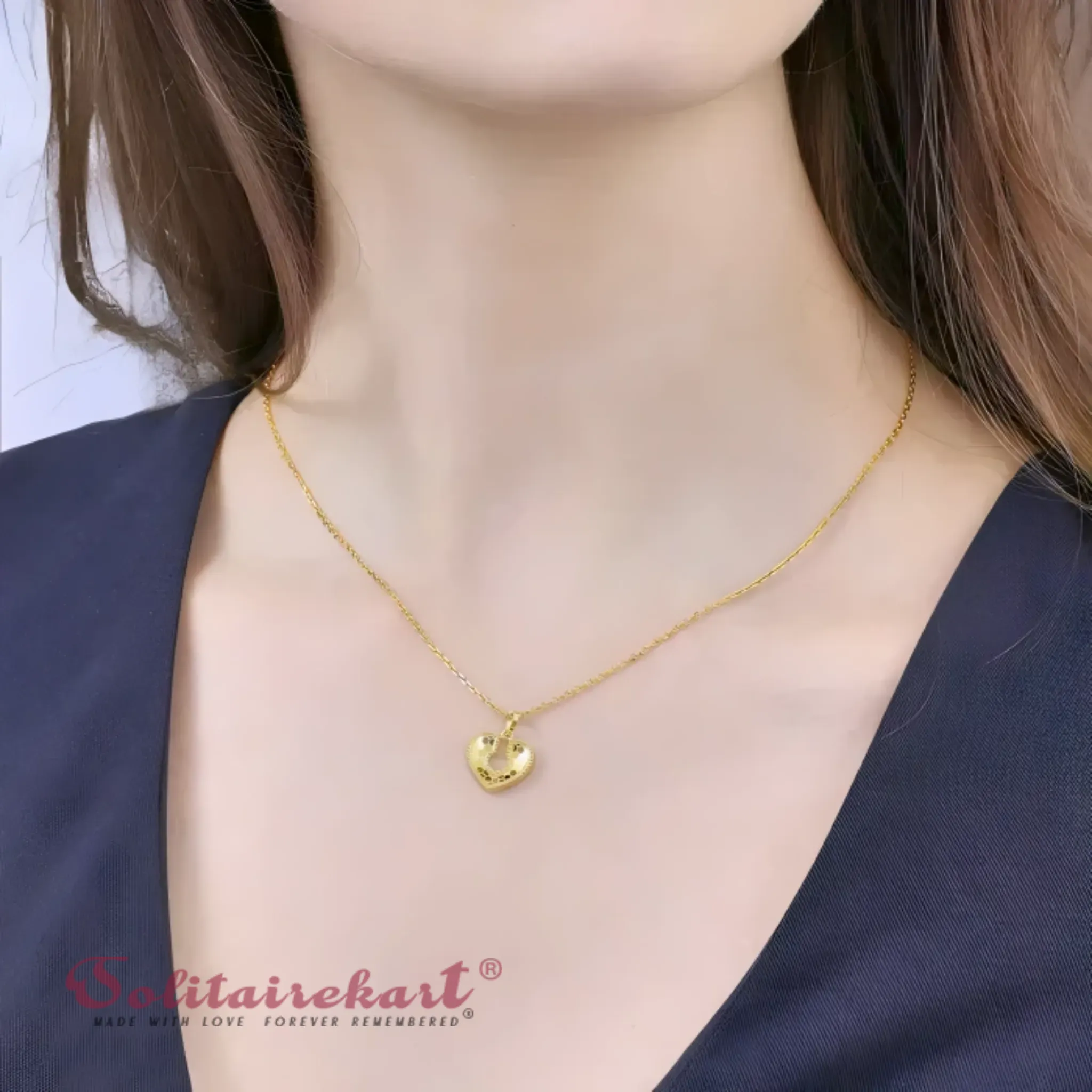 14K Yellow Gold Heart Pendant