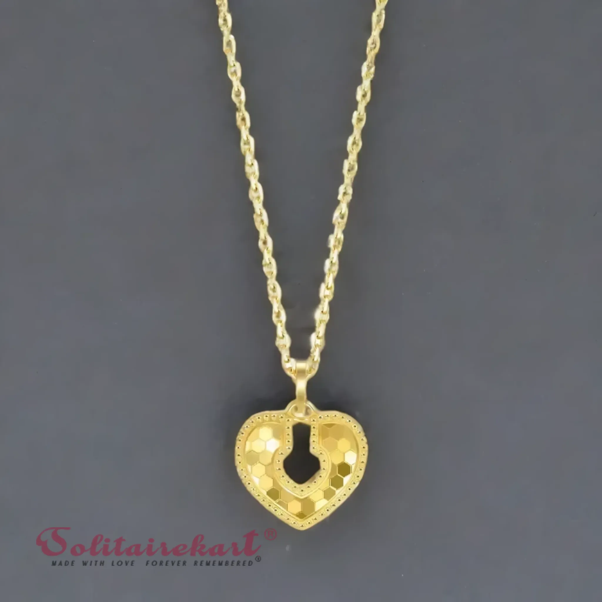 14K Yellow Gold Heart Pendant
