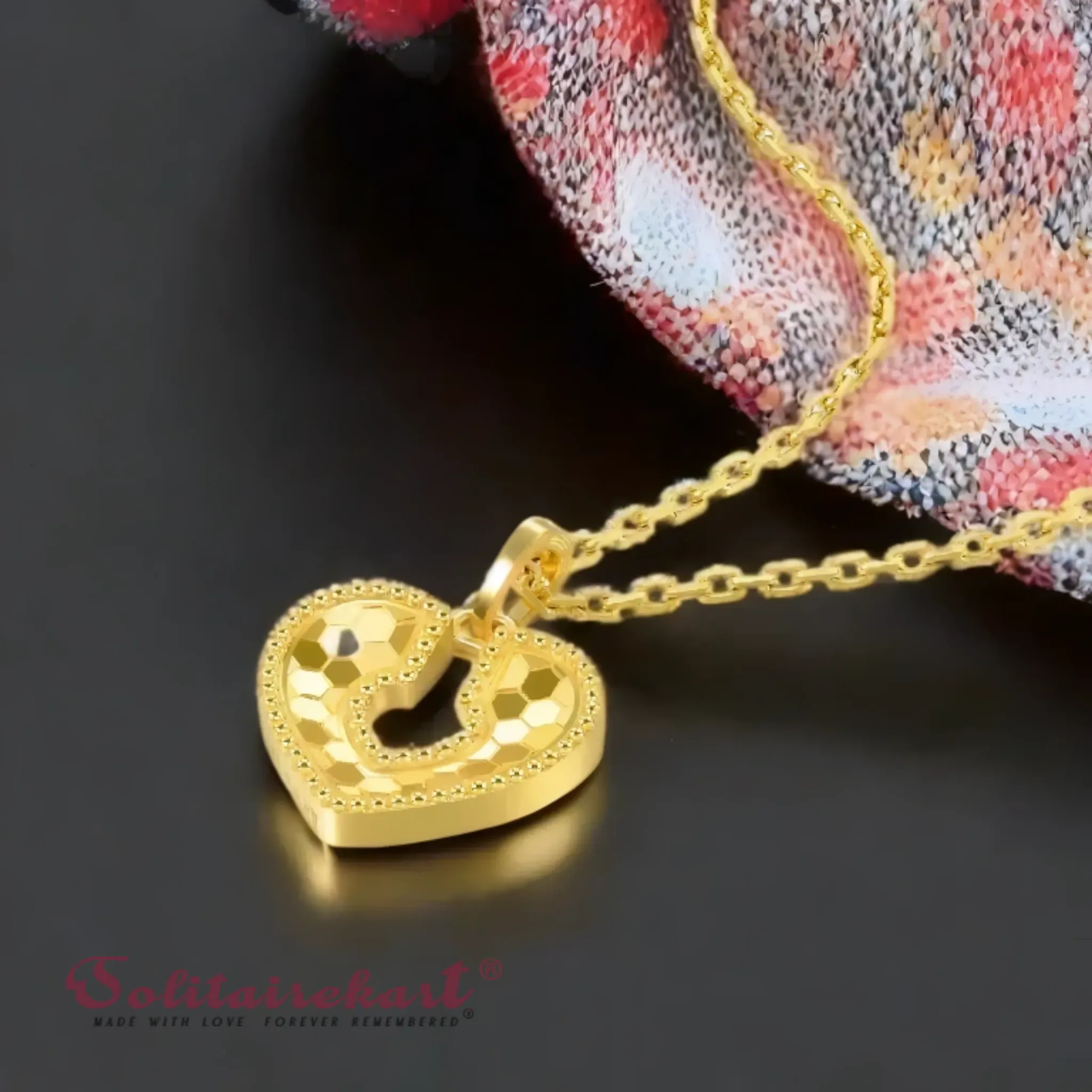 14K Yellow Gold Heart Pendant