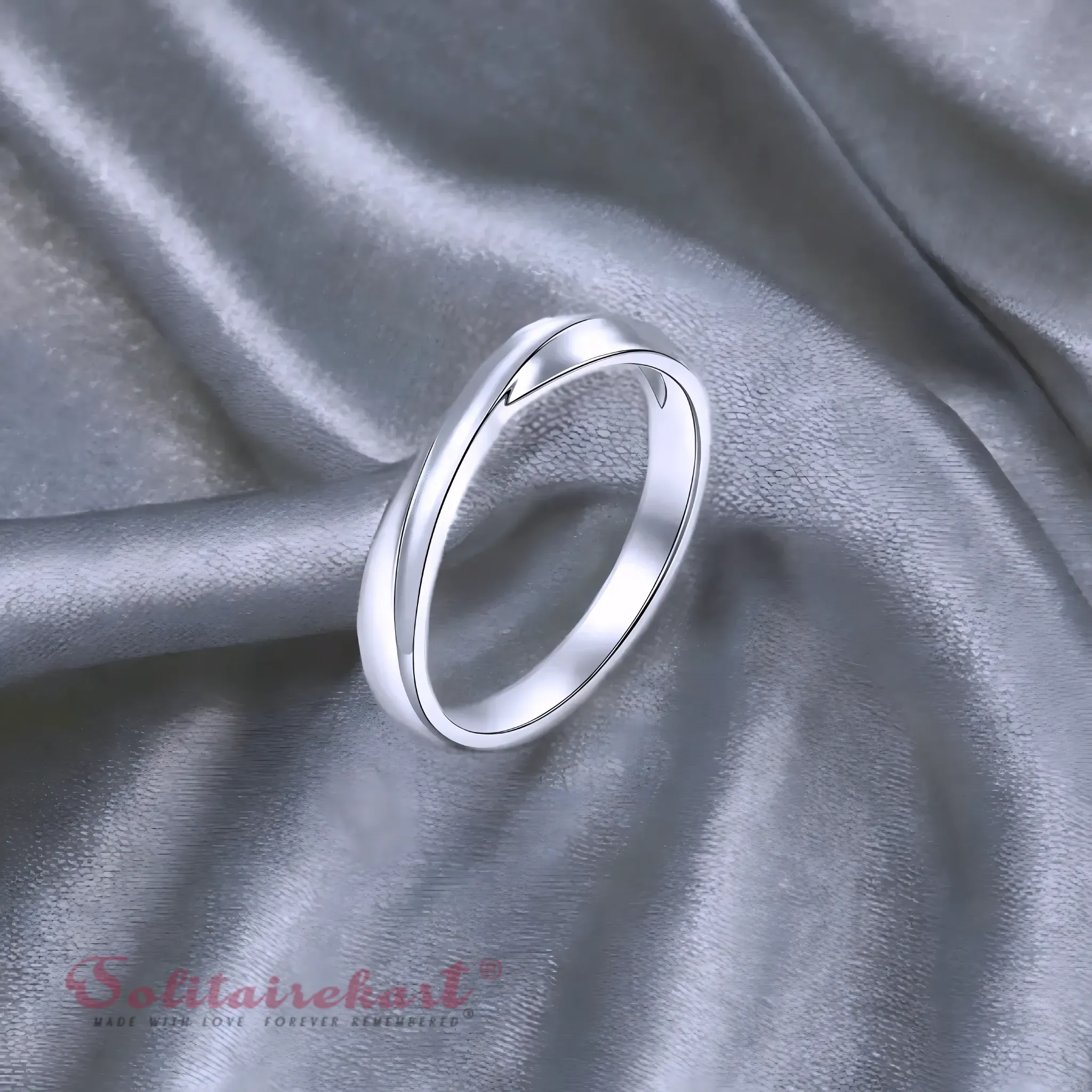 Solitairekart Platinum Cross Style Band gm 4.08 Weight For Unisex.