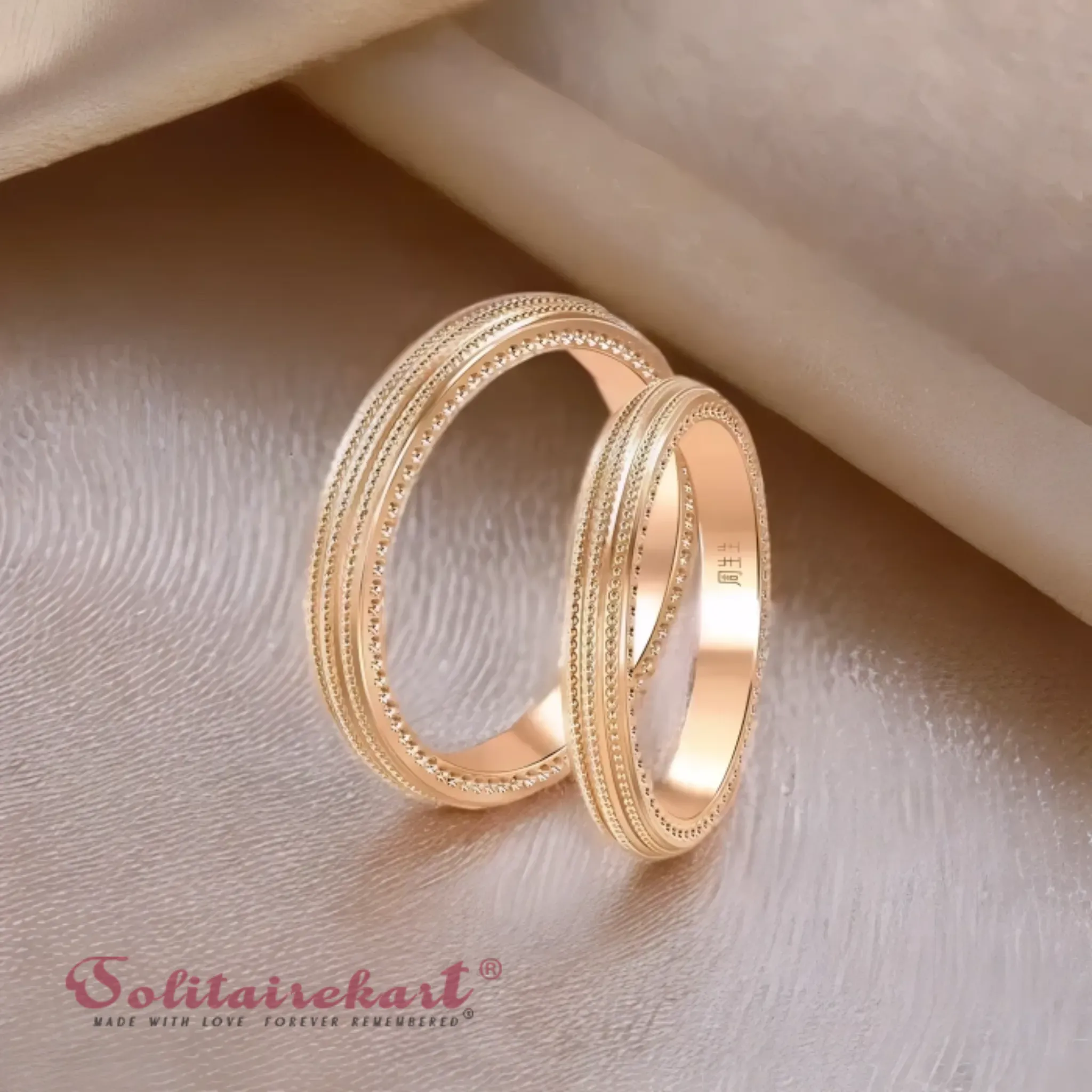 14K Rose Gold Milgrain Band Ring