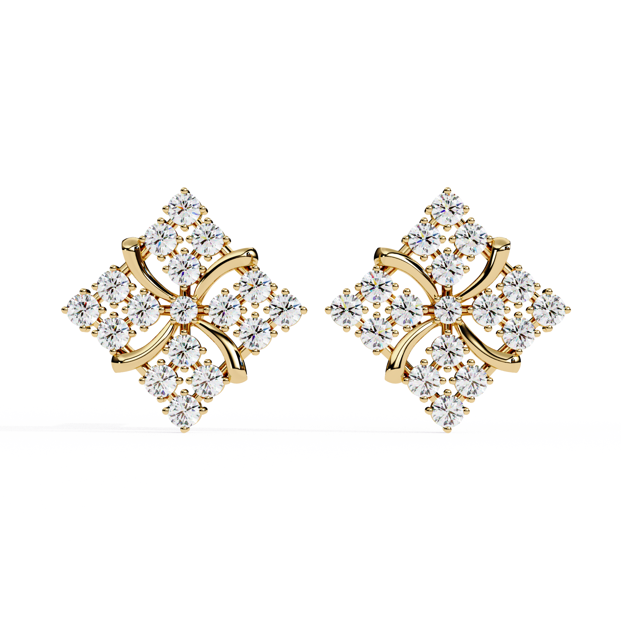 0.77ct Floral Lab Grown Diamond Earrings EF VS