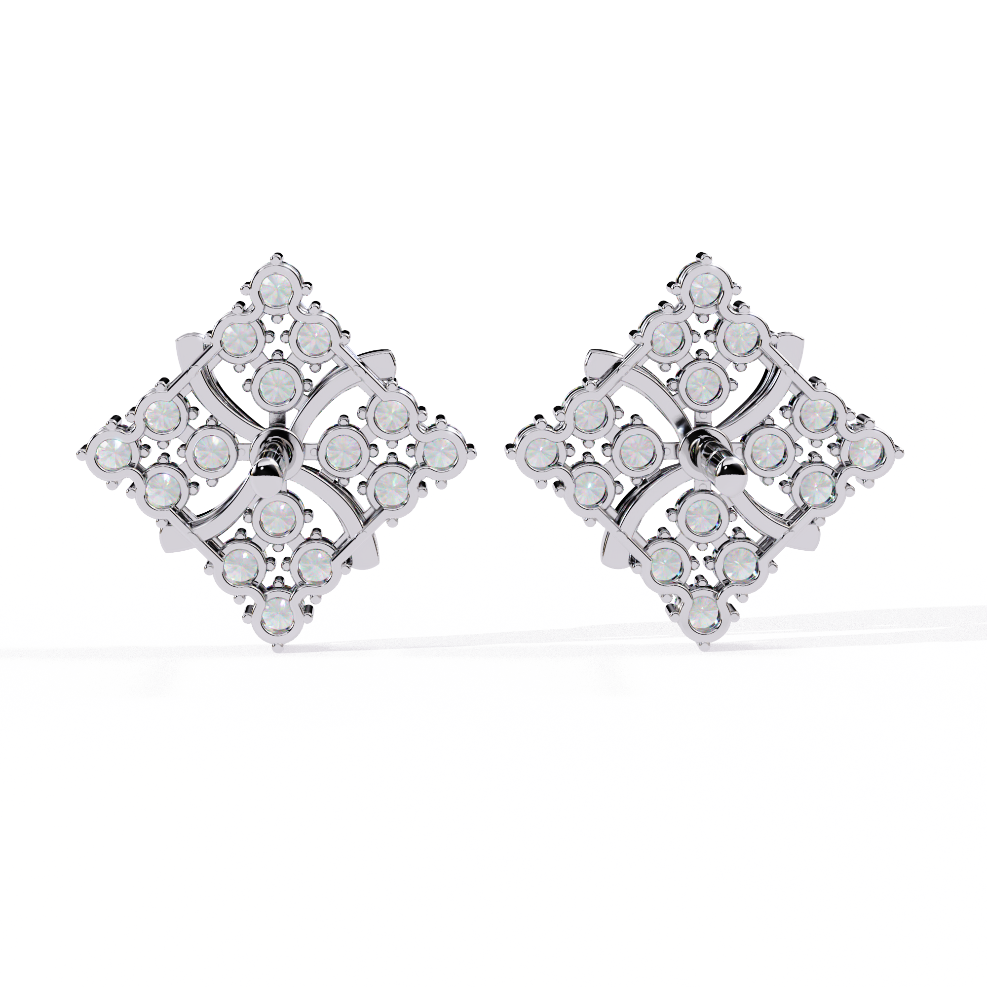 0.77ct Floral Lab Grown Diamond Earrings EF VS