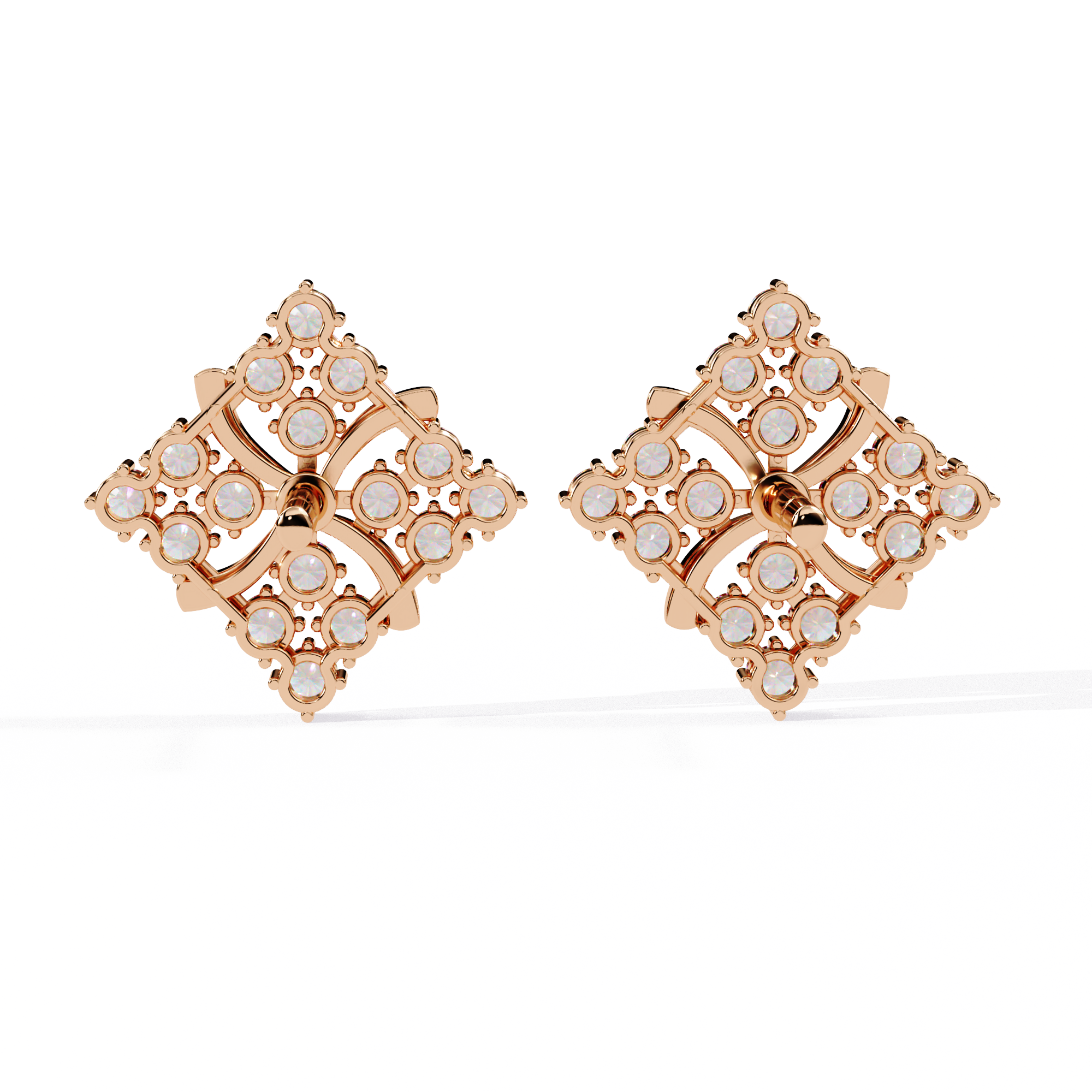 0.77ct Floral Lab Grown Diamond Earrings EF VS
