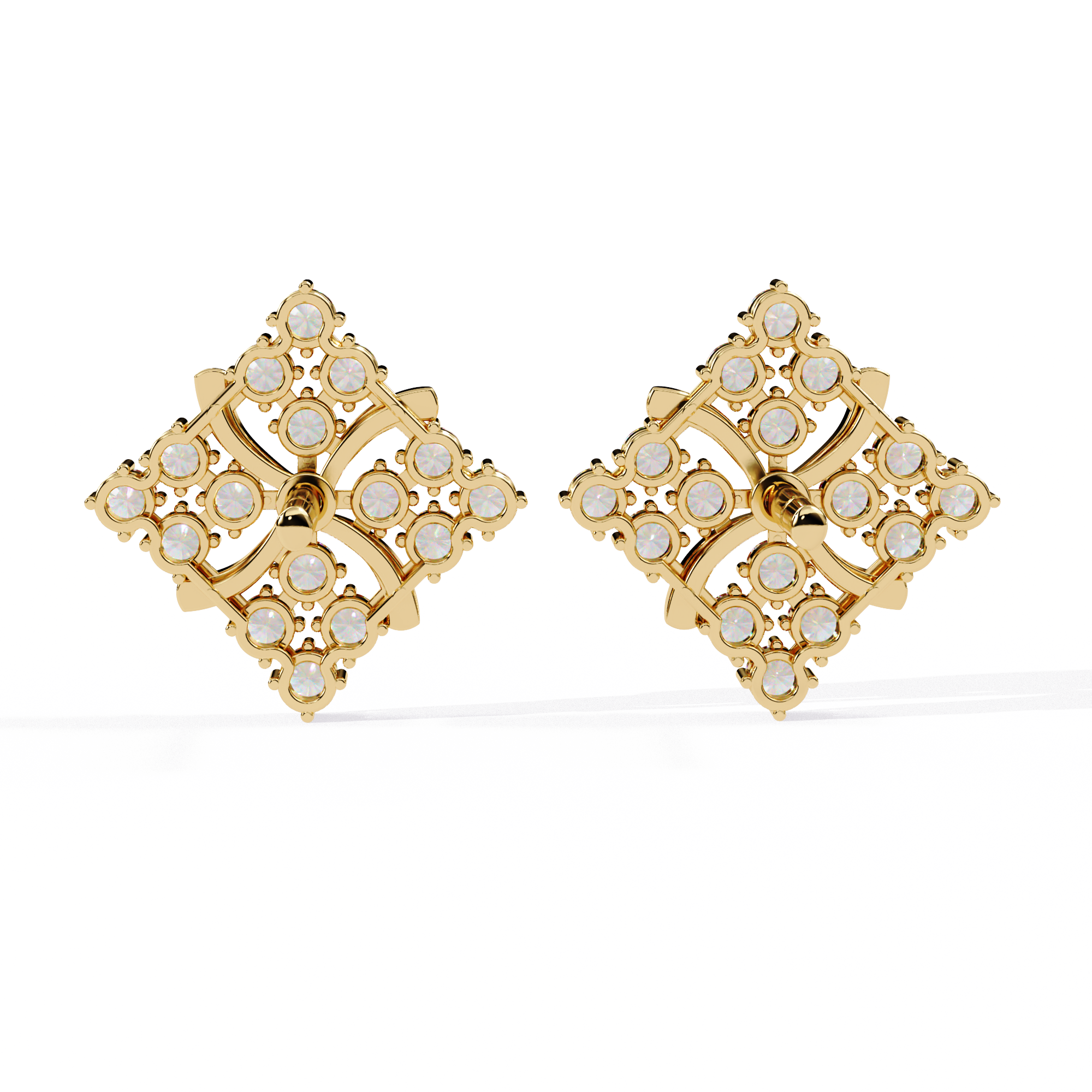 0.77ct Floral Lab Grown Diamond Earrings EF VS
