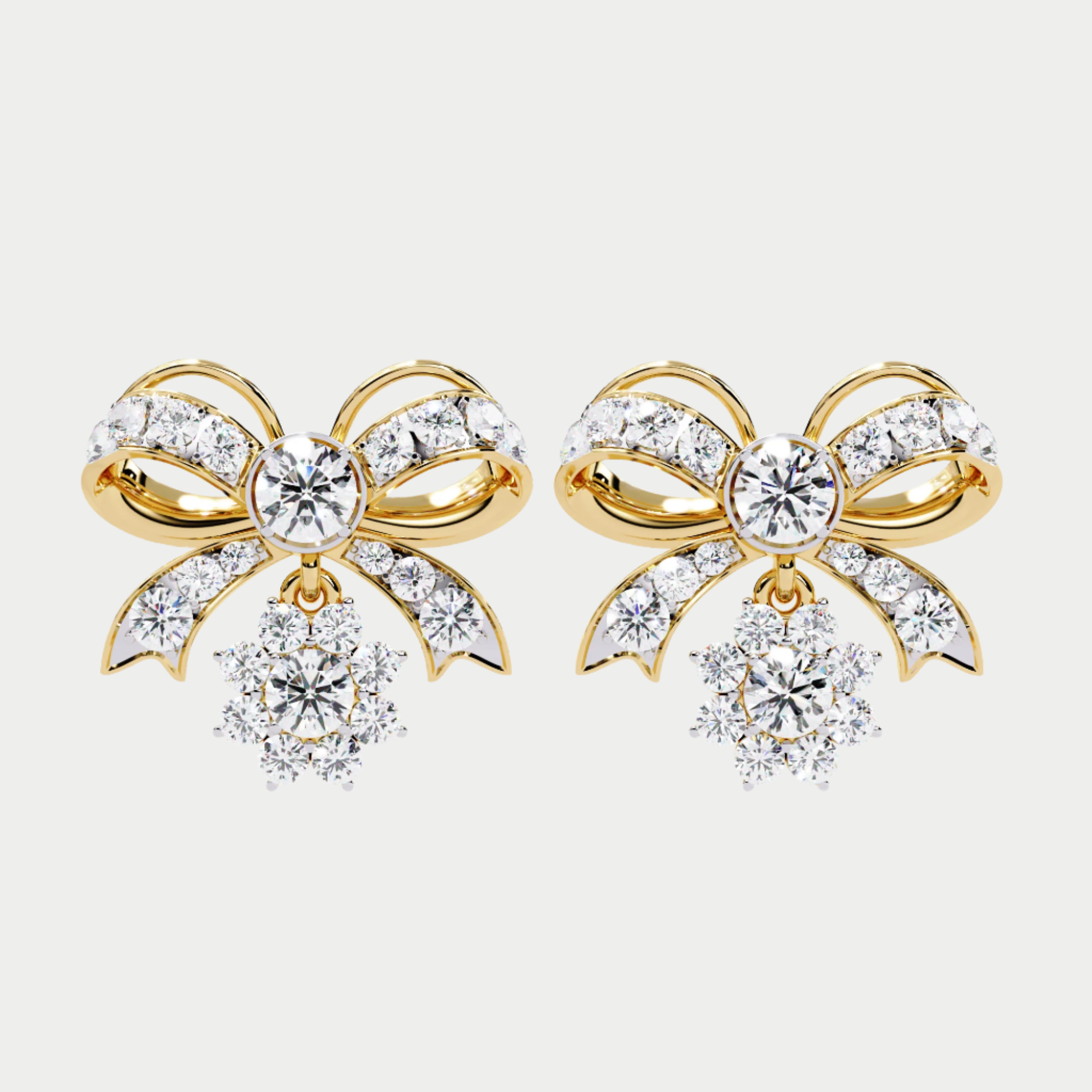Buy 2.21Ct Timeless Bow Diamond Stud Earrings| Solitairekart
