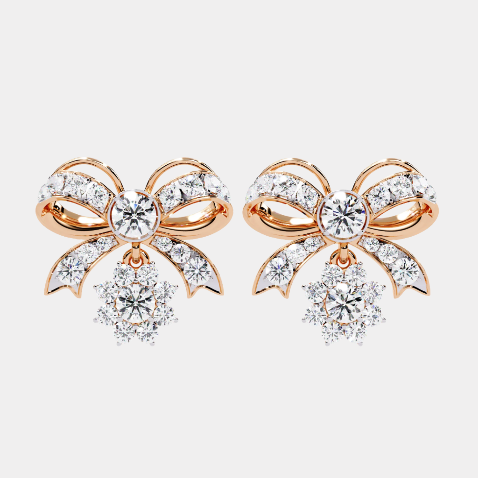 Buy 2.21Ct Timeless Bow Diamond Stud Earrings| Solitairekart