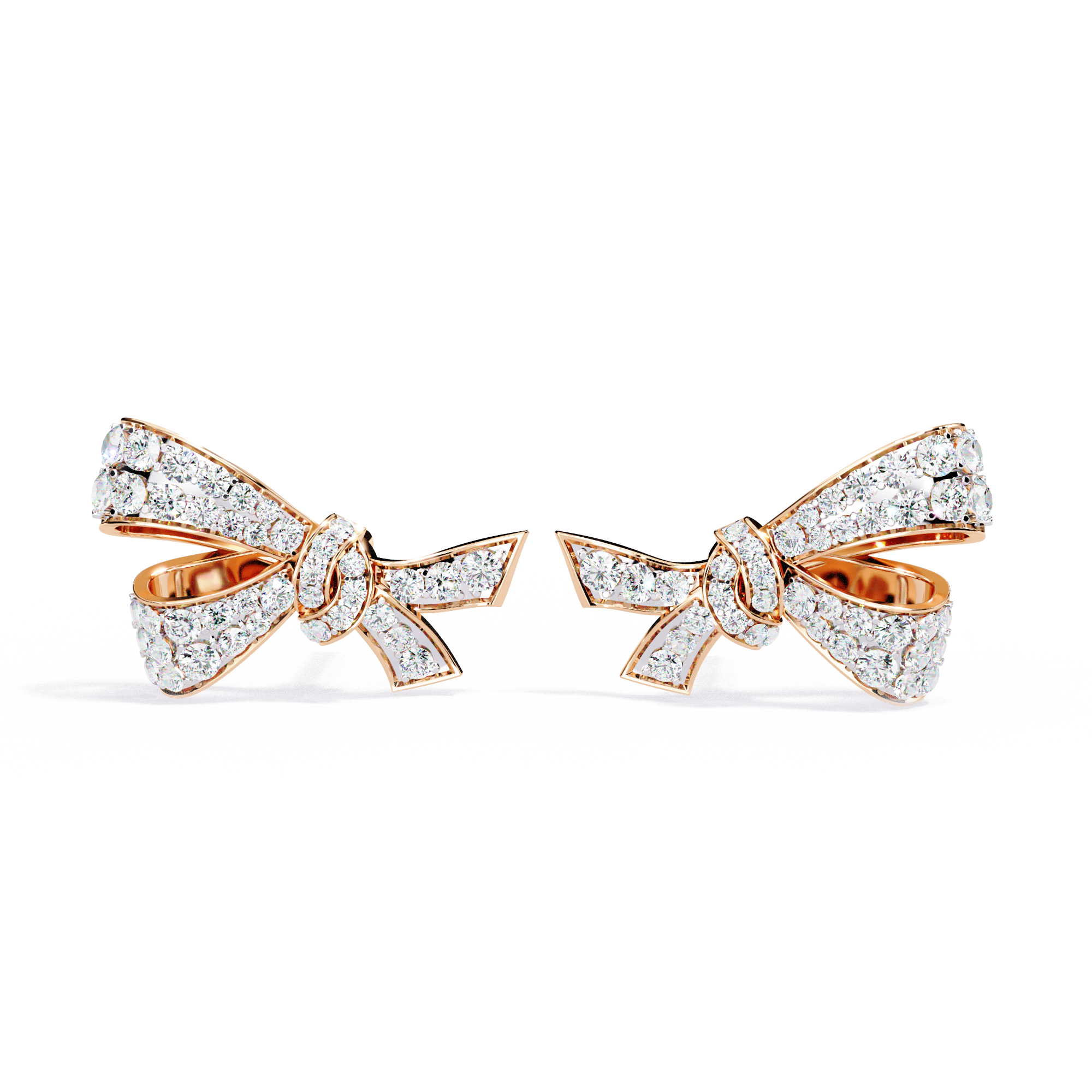 Buy 0.96Ct Elegant Bow Knot Diamond Stud | Solitairekart