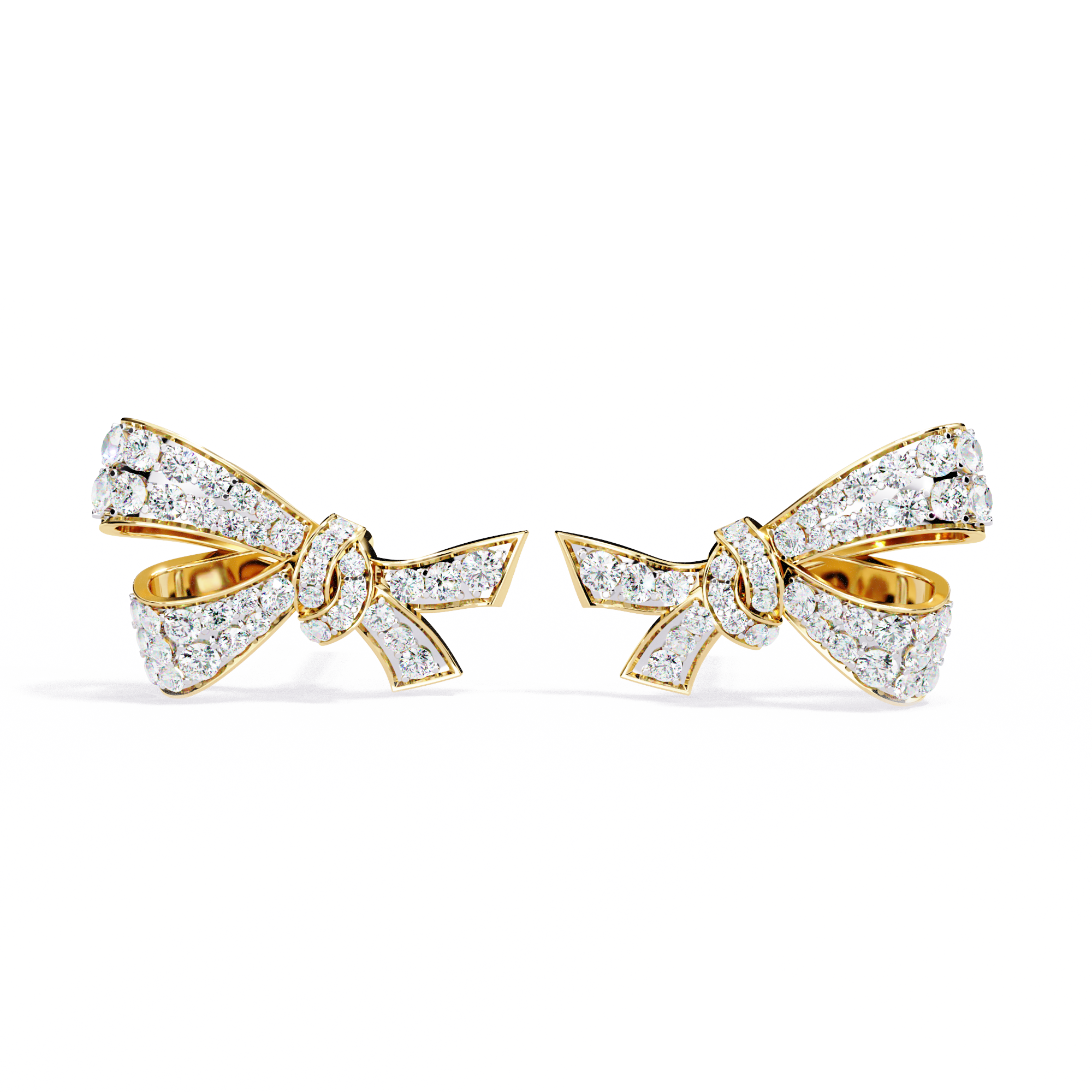 Buy 0.96Ct Elegant Bow Knot Diamond Stud | Solitairekart