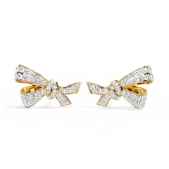 Solitairekart Elegant 0.96ct Bow Knot Natural Diamond Earrings-EF Color, VS Clarity