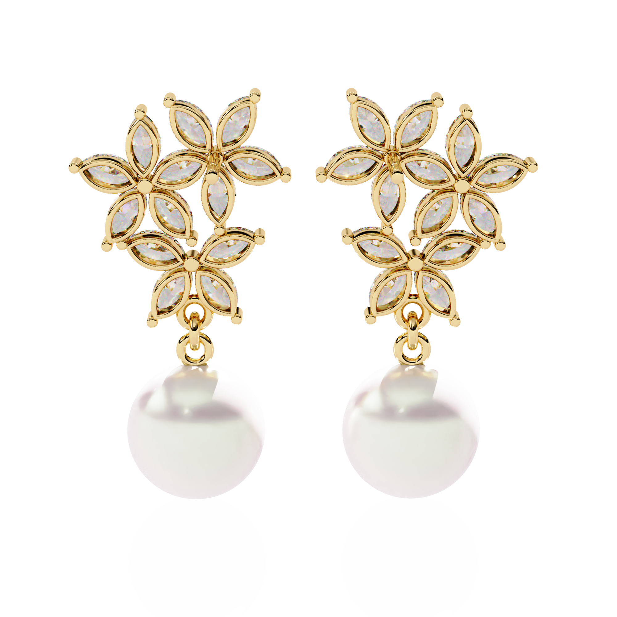 0.96ct Floral Lab Grown Diamond Earrings EF/VS