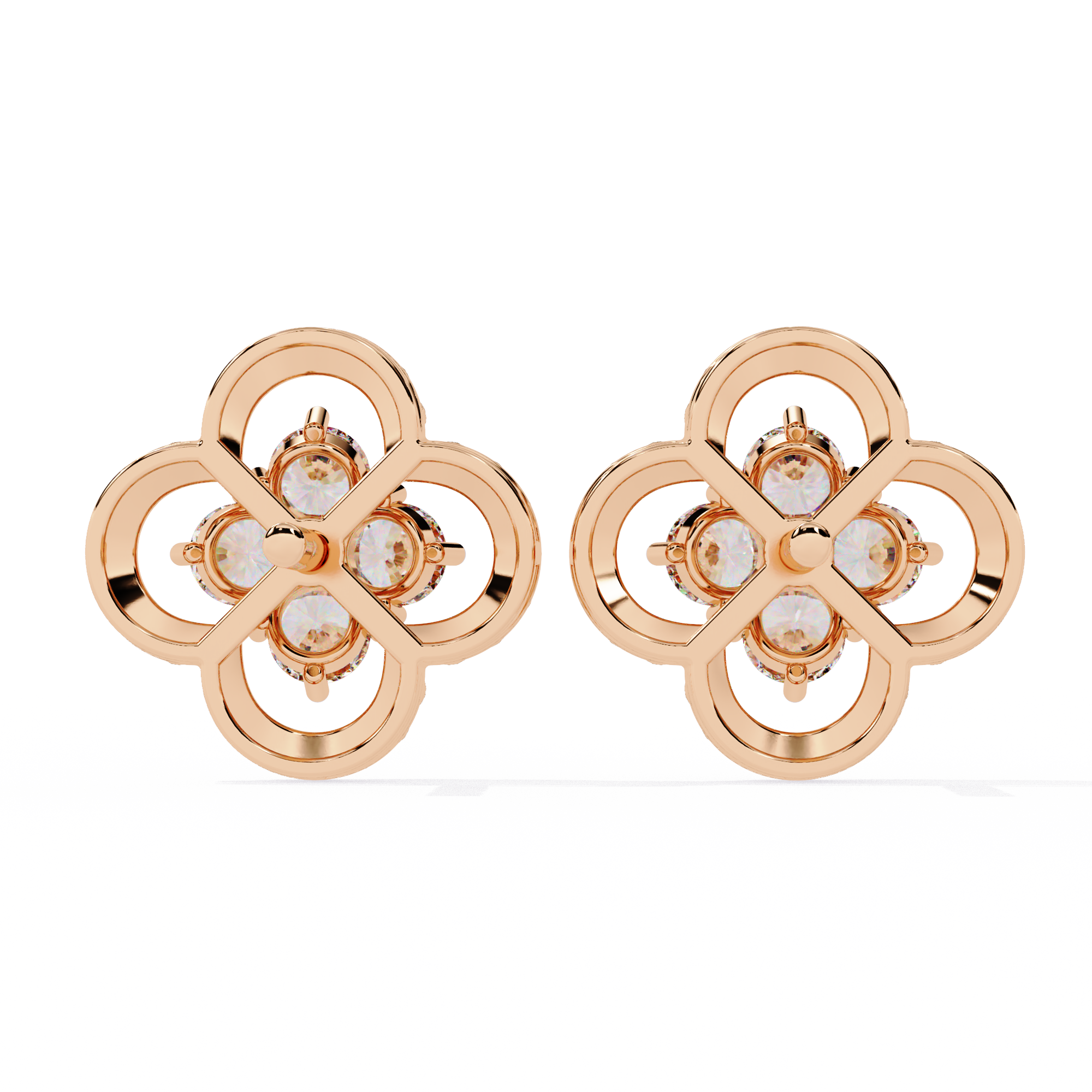Buy Timeless Clover Natural Diamond Studs | SolitaireKart