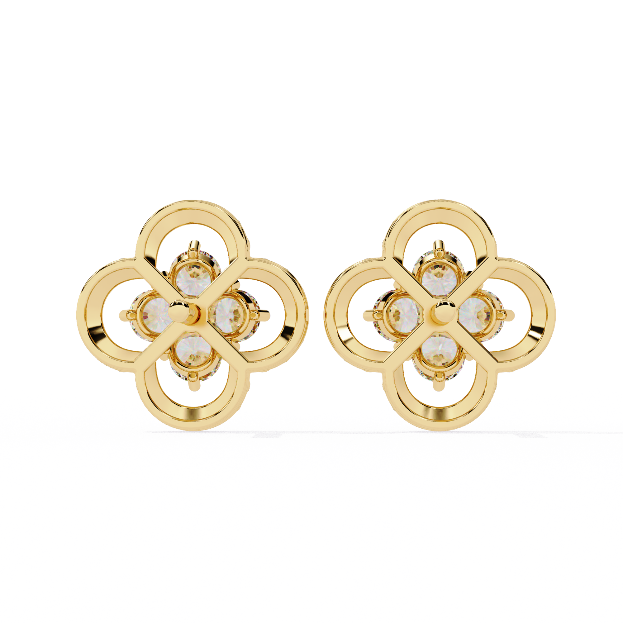 Buy Timeless Clover Natural Diamond Studs | SolitaireKart