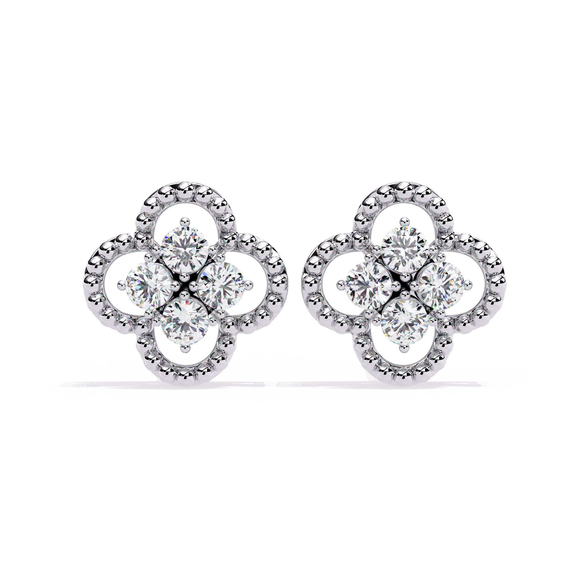 Buy Timeless Clover Natural Diamond Studs | SolitaireKart