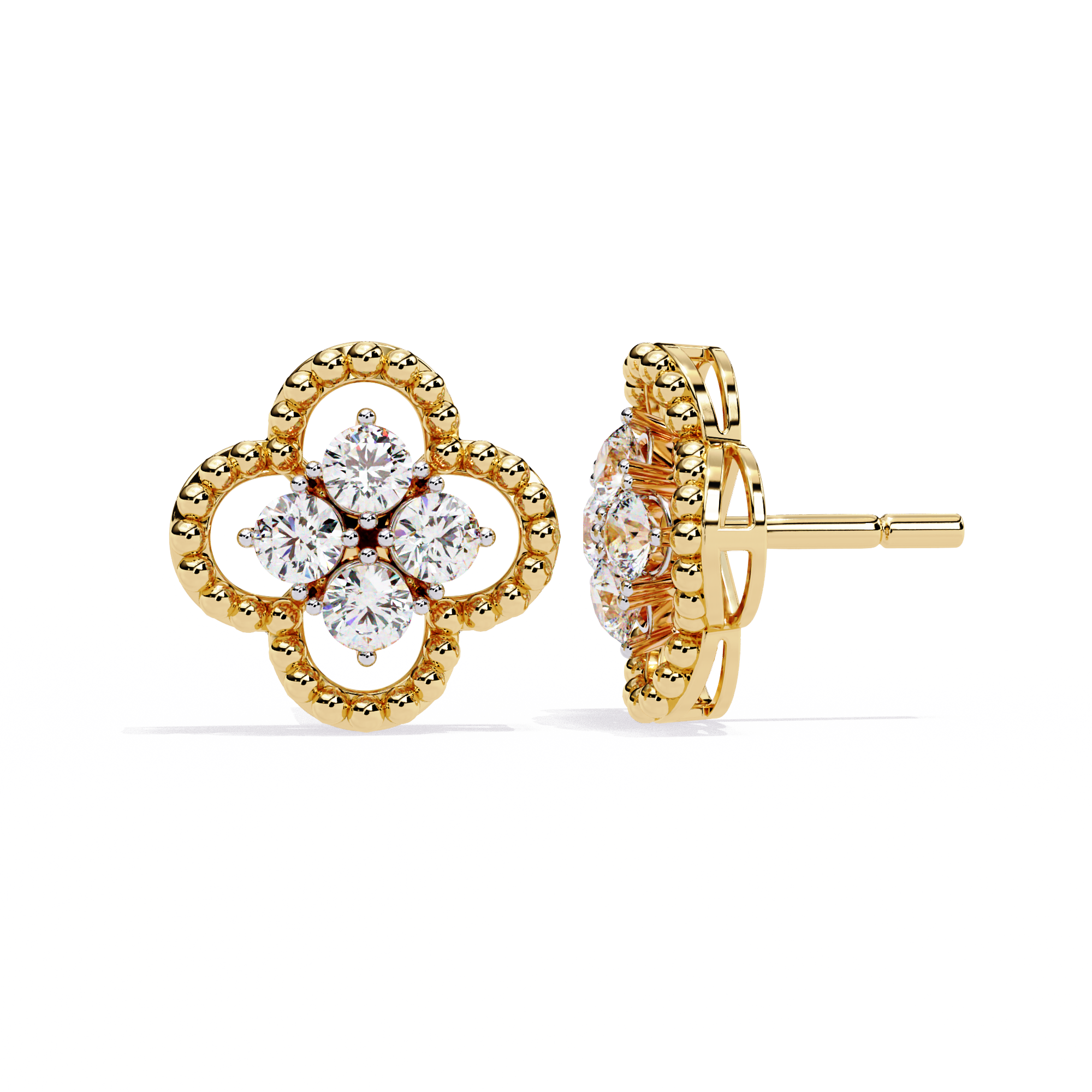 Buy Timeless Clover Natural Diamond Studs | SolitaireKart