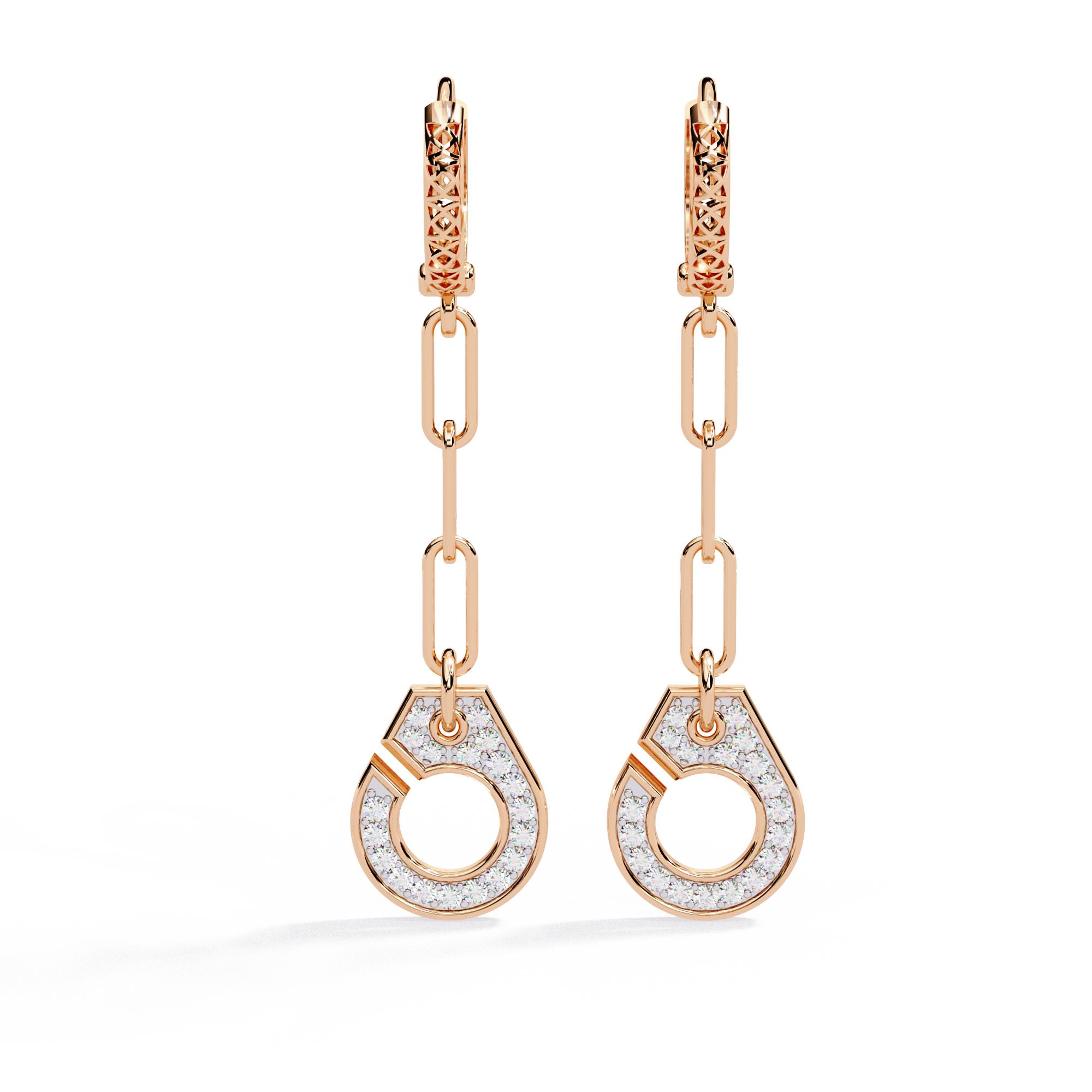 Buy Luxe Chain Hoop Natural Diamond Earrings |Solitairekart